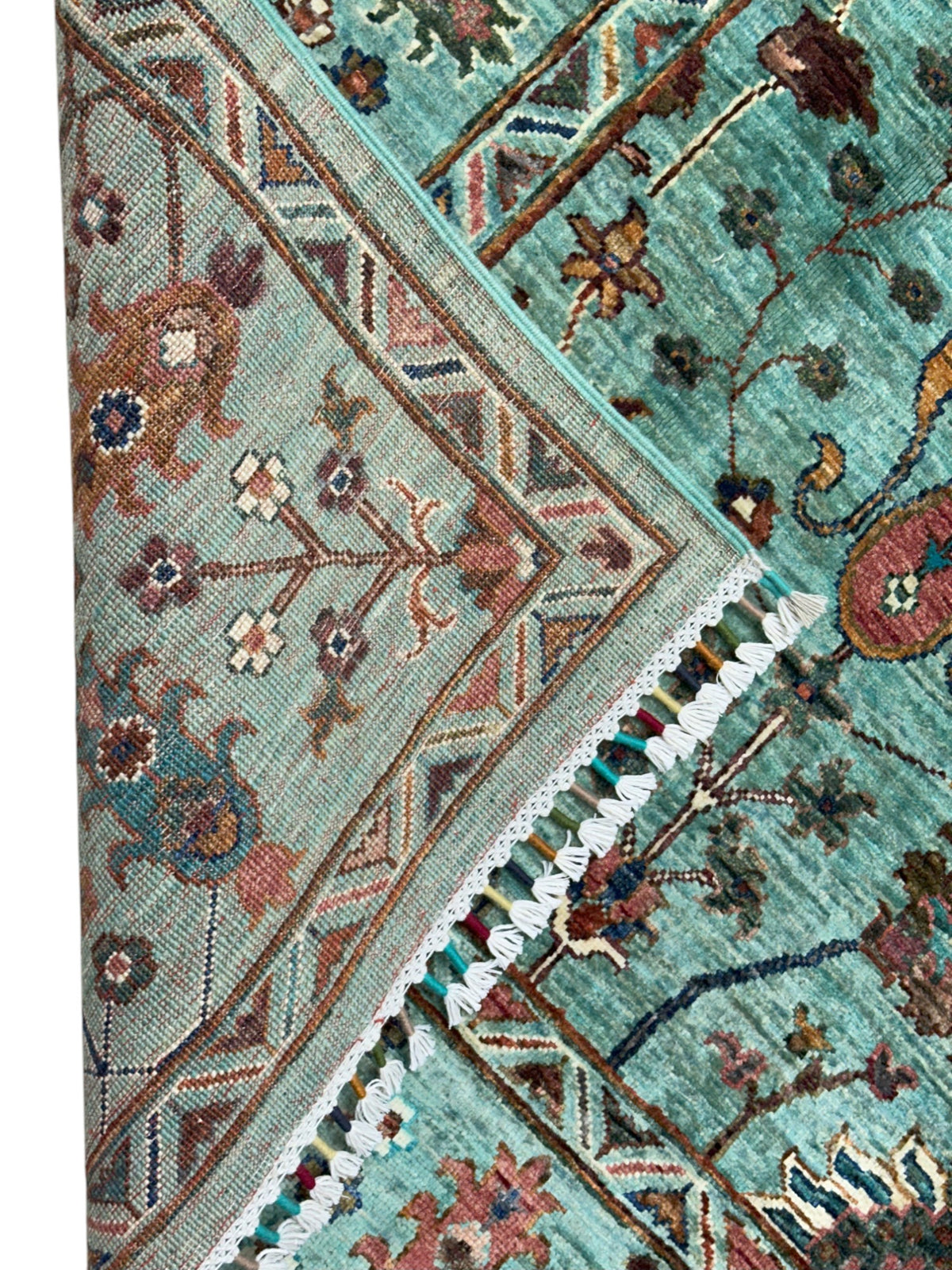 Afghan Chobi Sultani Rug 5'9" x 10'8", Hand-Knotted Ghazni Wool, Blue, view 3
