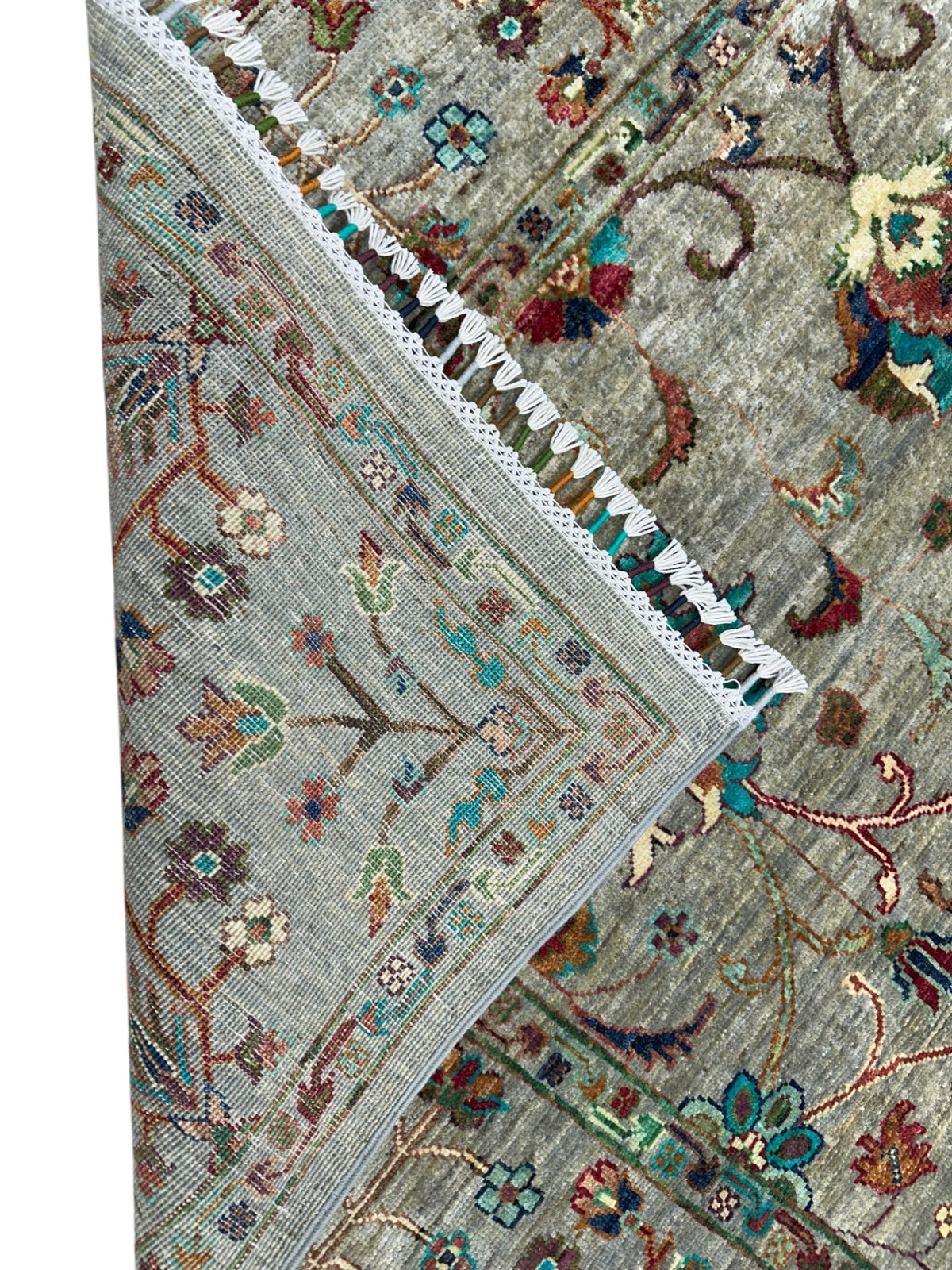 Afghan Chobi Sultani Rug 5'9" x 8', Hand-Knotted Ghazni Wool, Cream, view 3