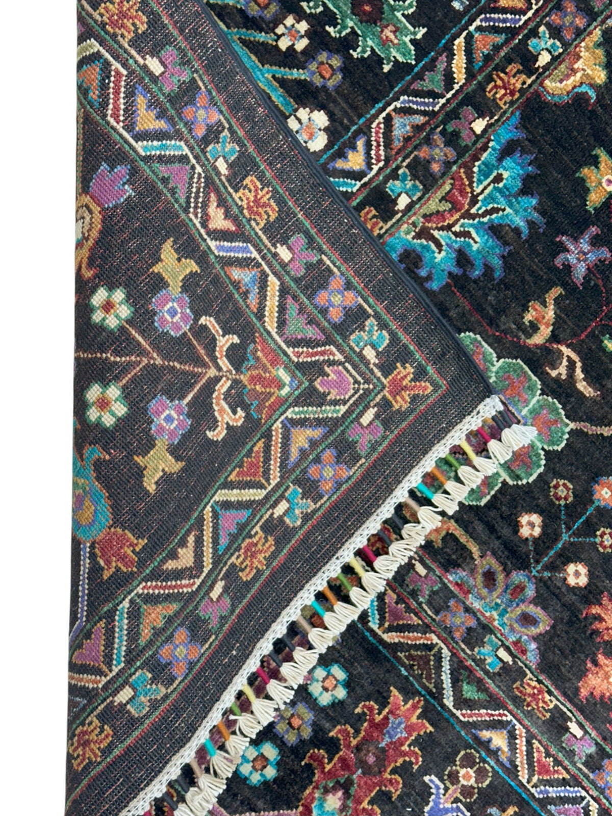 Afghan Chobi Sultani Rug 6'9" x 9'11", Hand-Knotted Ghazni Wool, view 4