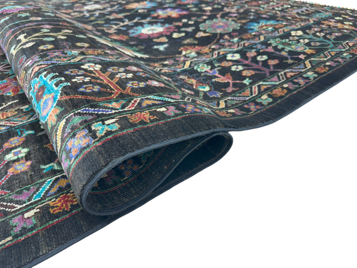 Afghan Chobi Sultani Rug 6'9" x 9'11", Hand-Knotted Ghazni Wool, view 3