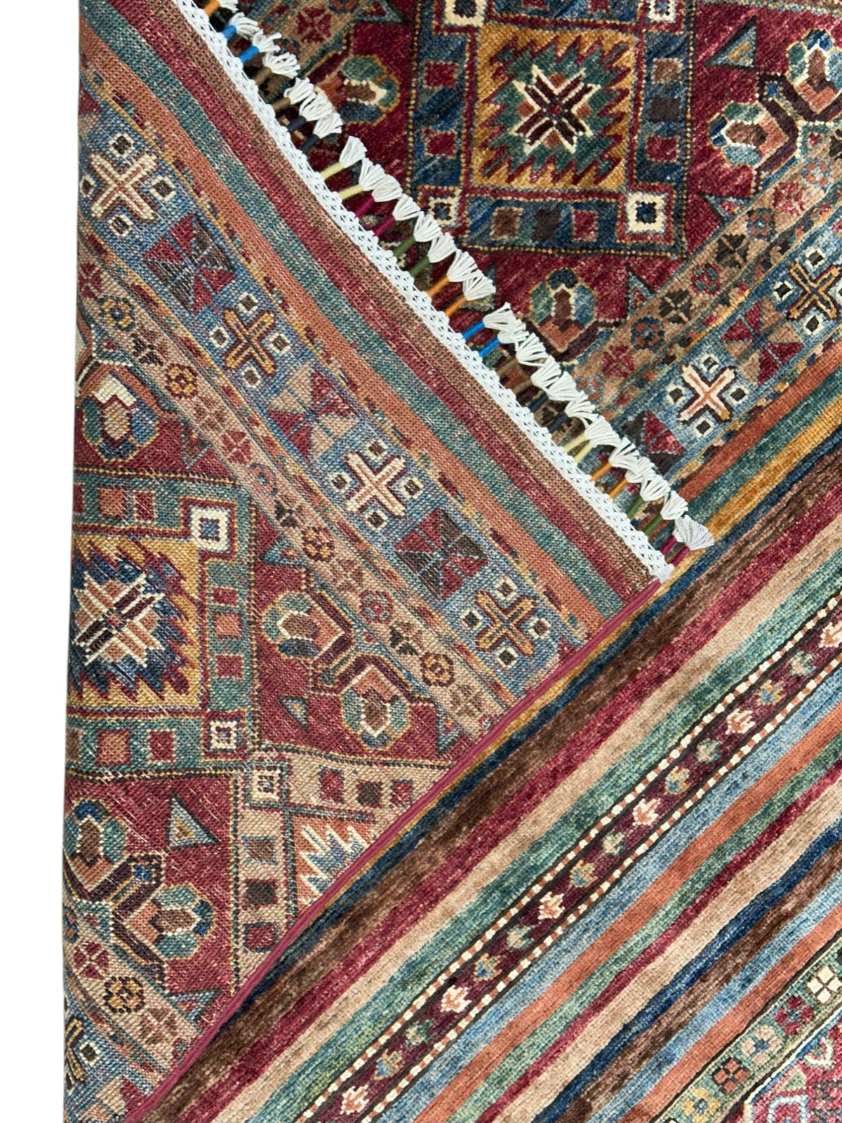 Afghan Khorjin Rug 5' x 6'11", Hand-Knotted Ghazni Wool, view 4