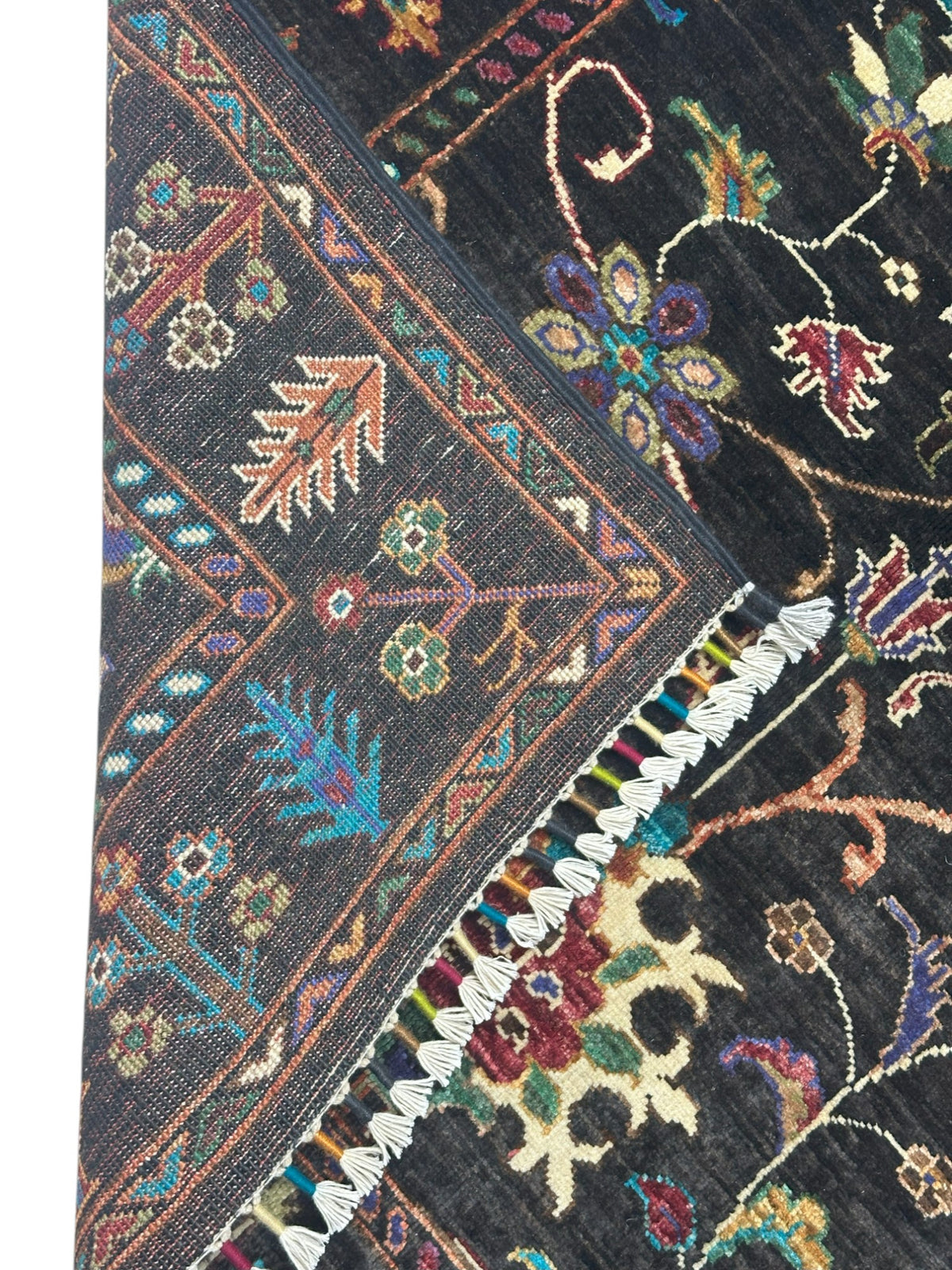Afghan Chobi Sultani Rug 2'11" x 4'2", Hand-Knotted Ghazni Wool, Blue, view 4