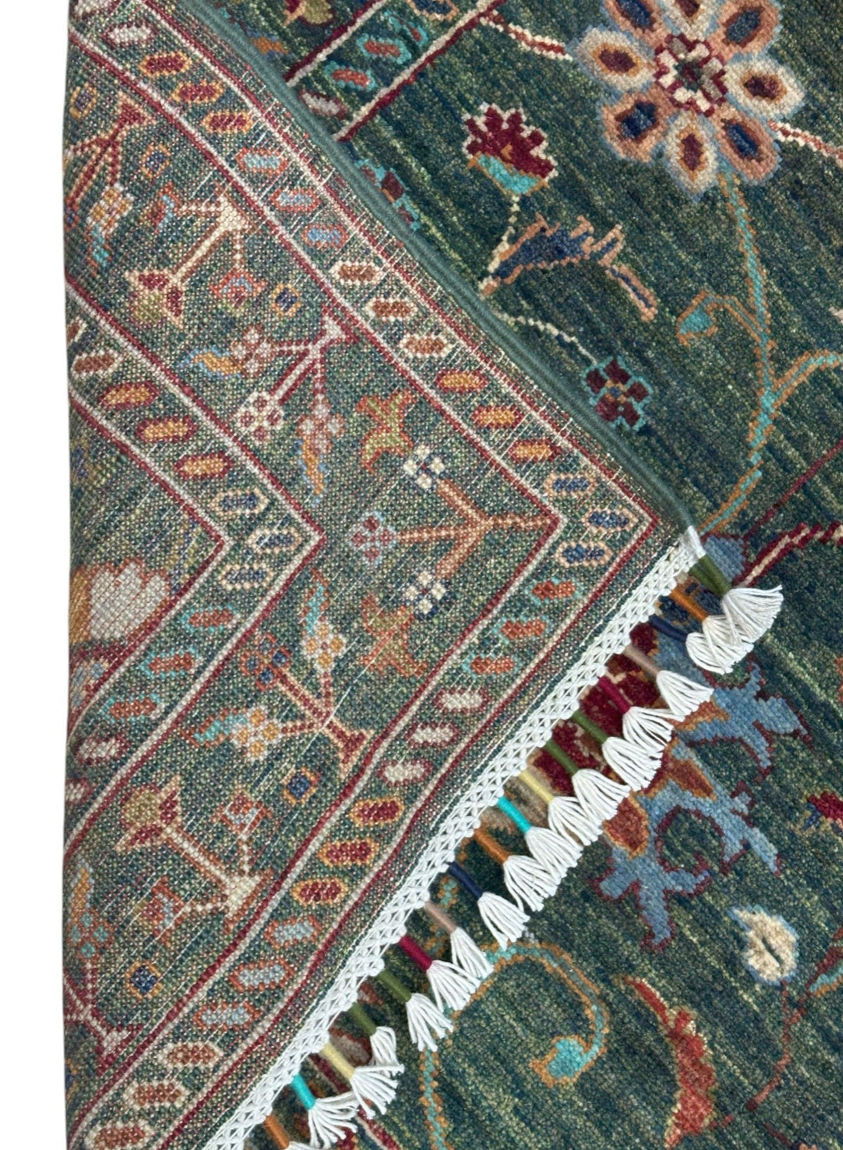 Afghan Super Kazak Runner 2'7" x 10'9", Hand-Knotted Ghazni Wool, Blue, view 4