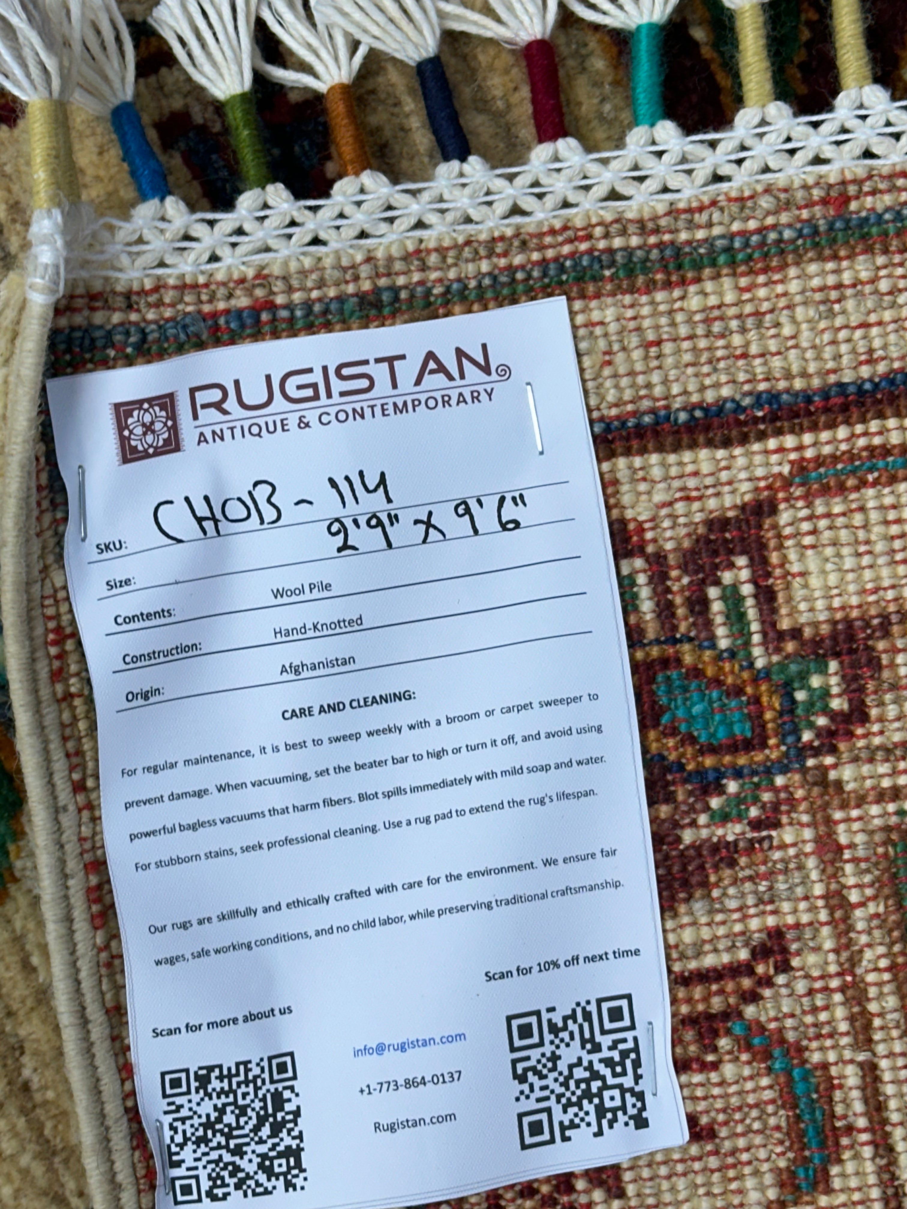 Afghan Khorjin Runner 2'9" x 9'11", Hand-Knotted Ghazni Wool, view 5