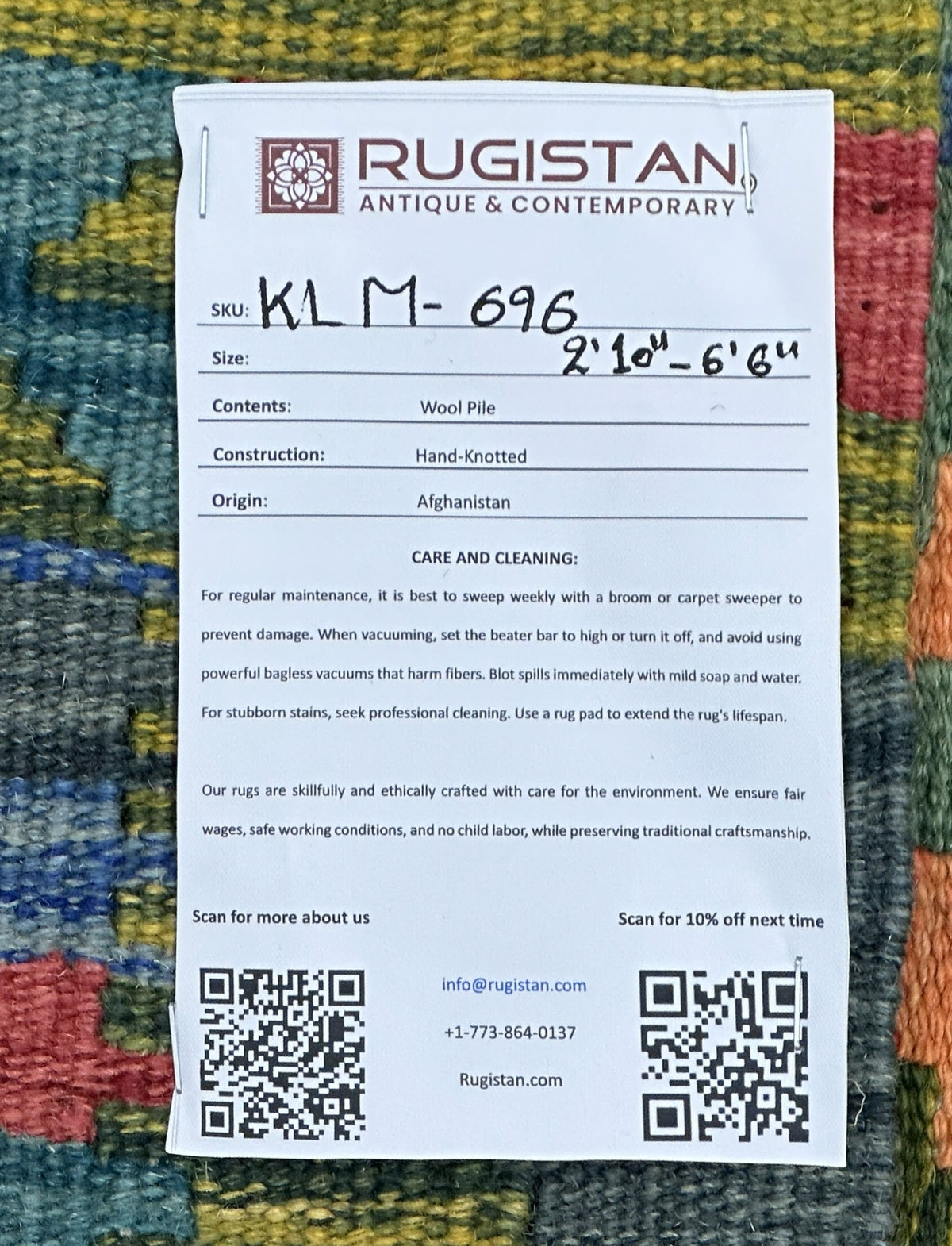 Afghan Kilim Rug 3x6, Olive Green, Pink & Teal, Hand-Woven Wool Flatweave, view 4