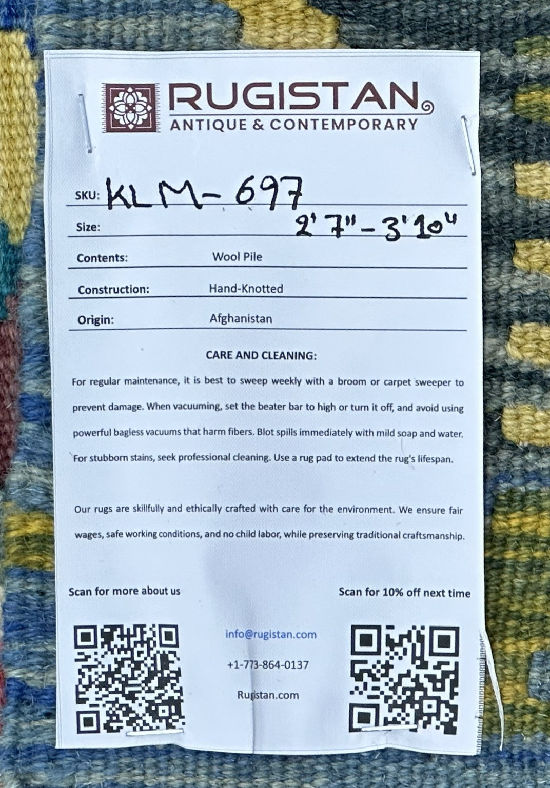 Afghan Kilim Rug 3x4, Blue, Olive Green & Pink, Hand-Woven Wool Flatweave, view 4