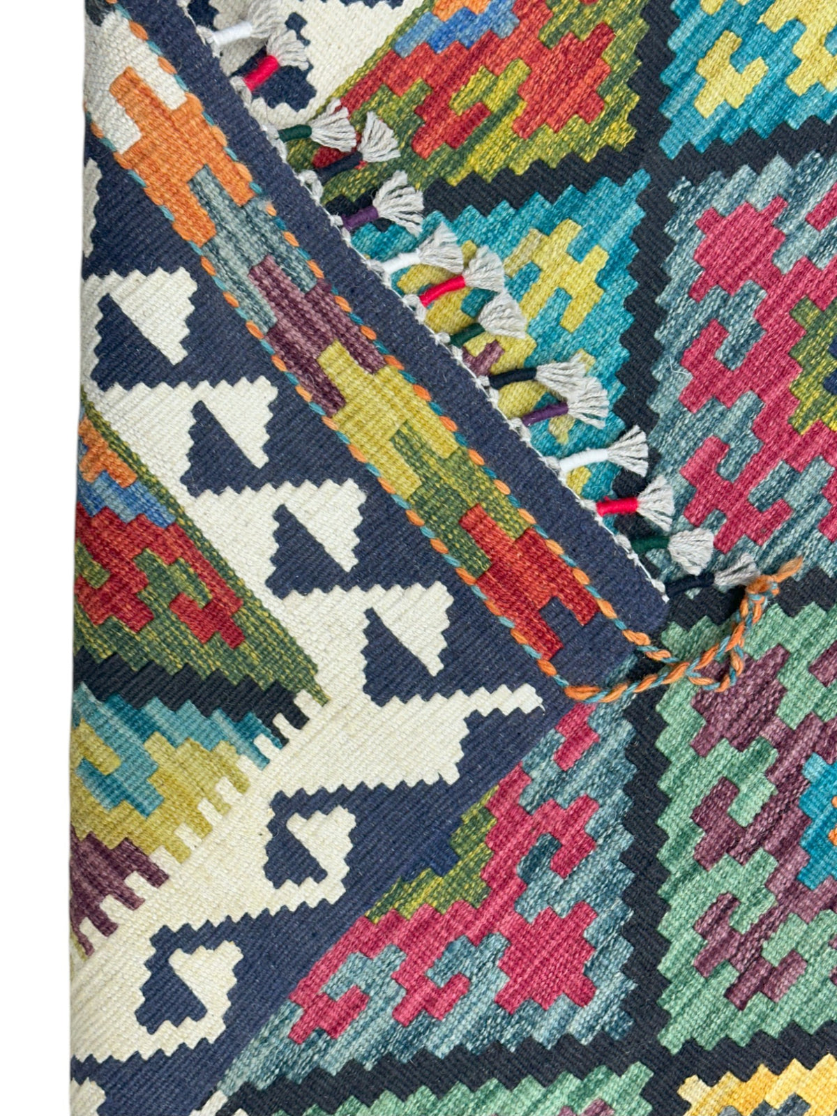 Afghan Kilim Rug 2'7" x 3'11", Hand-Woven Wool, No. 745, view 3