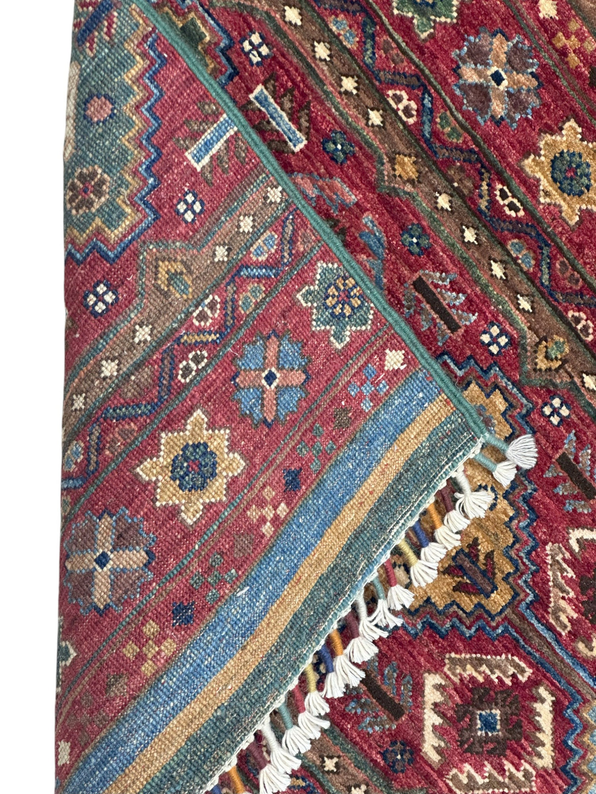 Afghan Khorjin Runner 2'9" x 8'8", Hand-Knotted Ghazni Wool, view 4