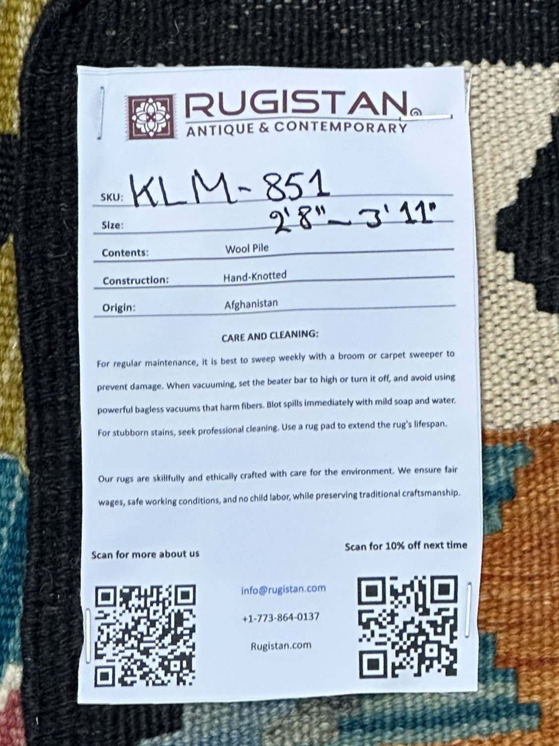 Afghan Kilim Rug 3x4, Teal, Navy & Pink, Hand-Woven Wool Flatweave, view 4