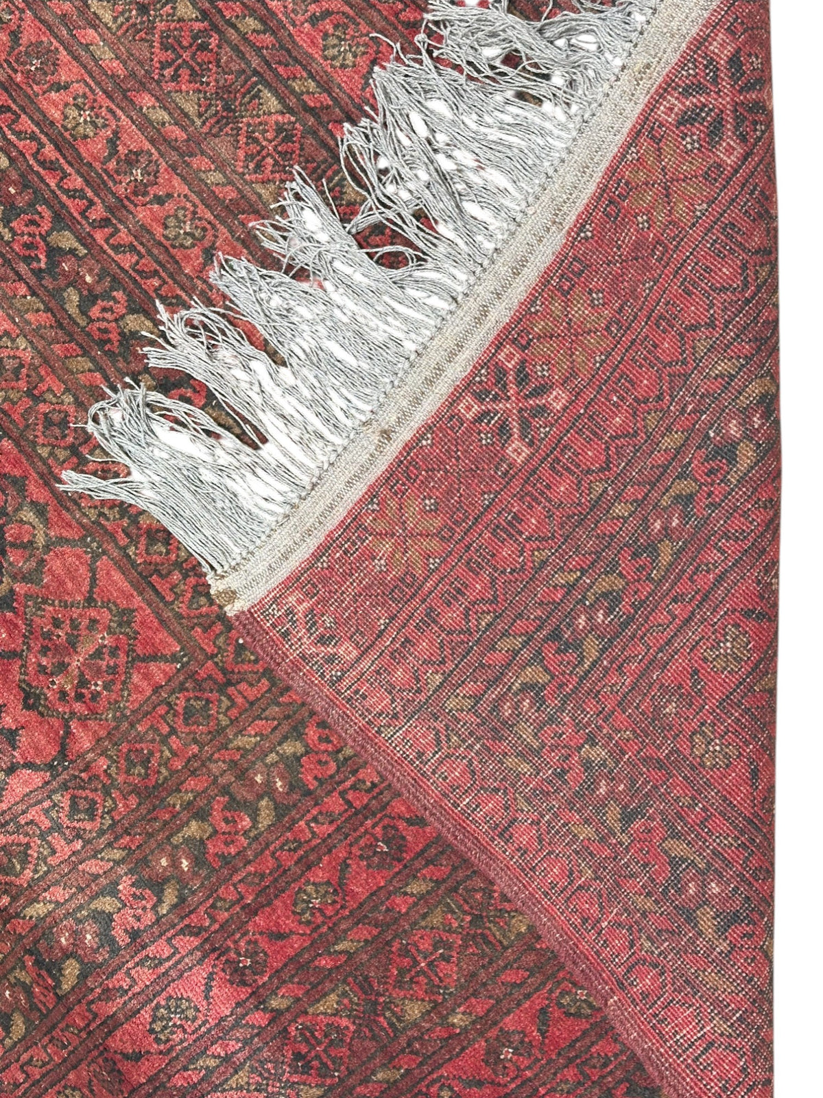 Afghan Beshir Rug 6x9, Burgundy, Red & Navy, Hand-Knotted Wool, view 3