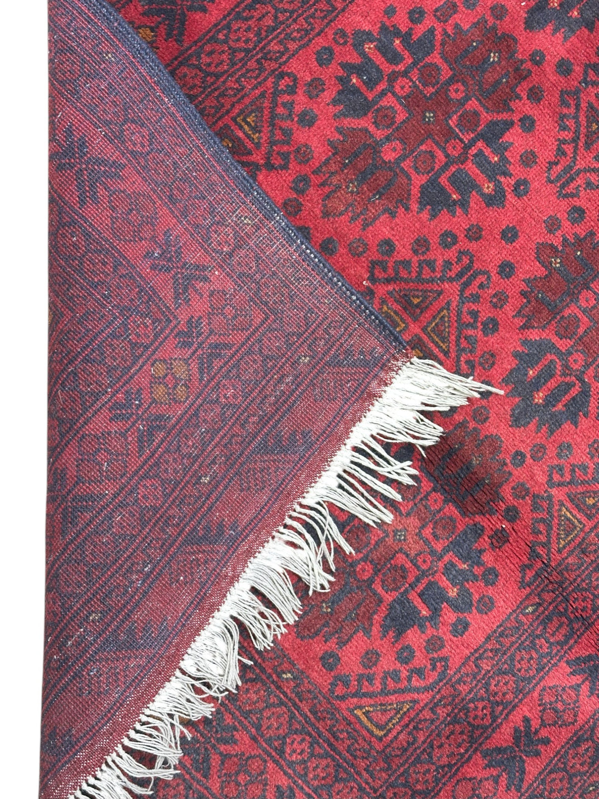 Afghani Runner runner size range tribal Red Blue laid flat