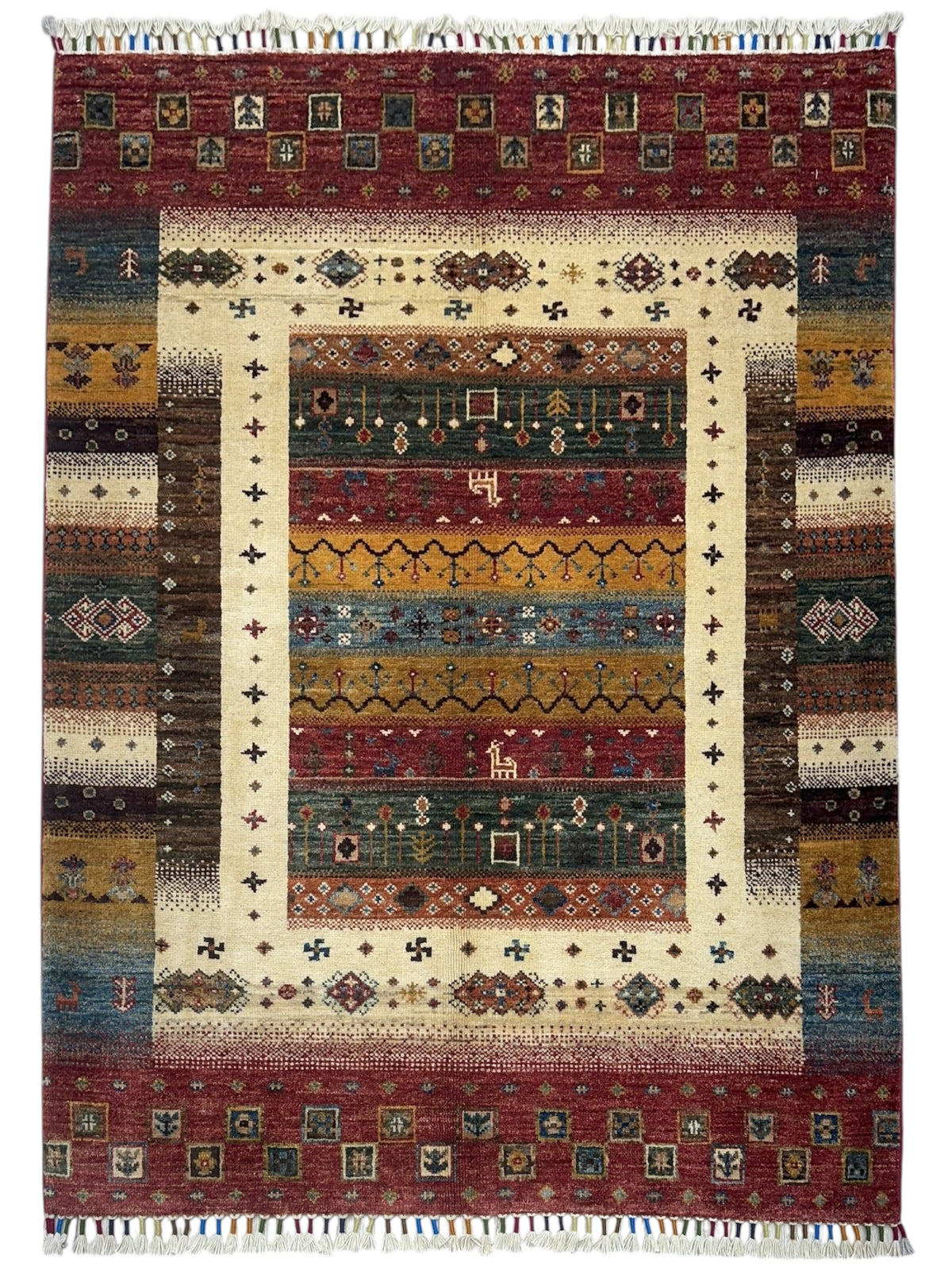 Afghani Rug 4x6 size range tribal laid flat