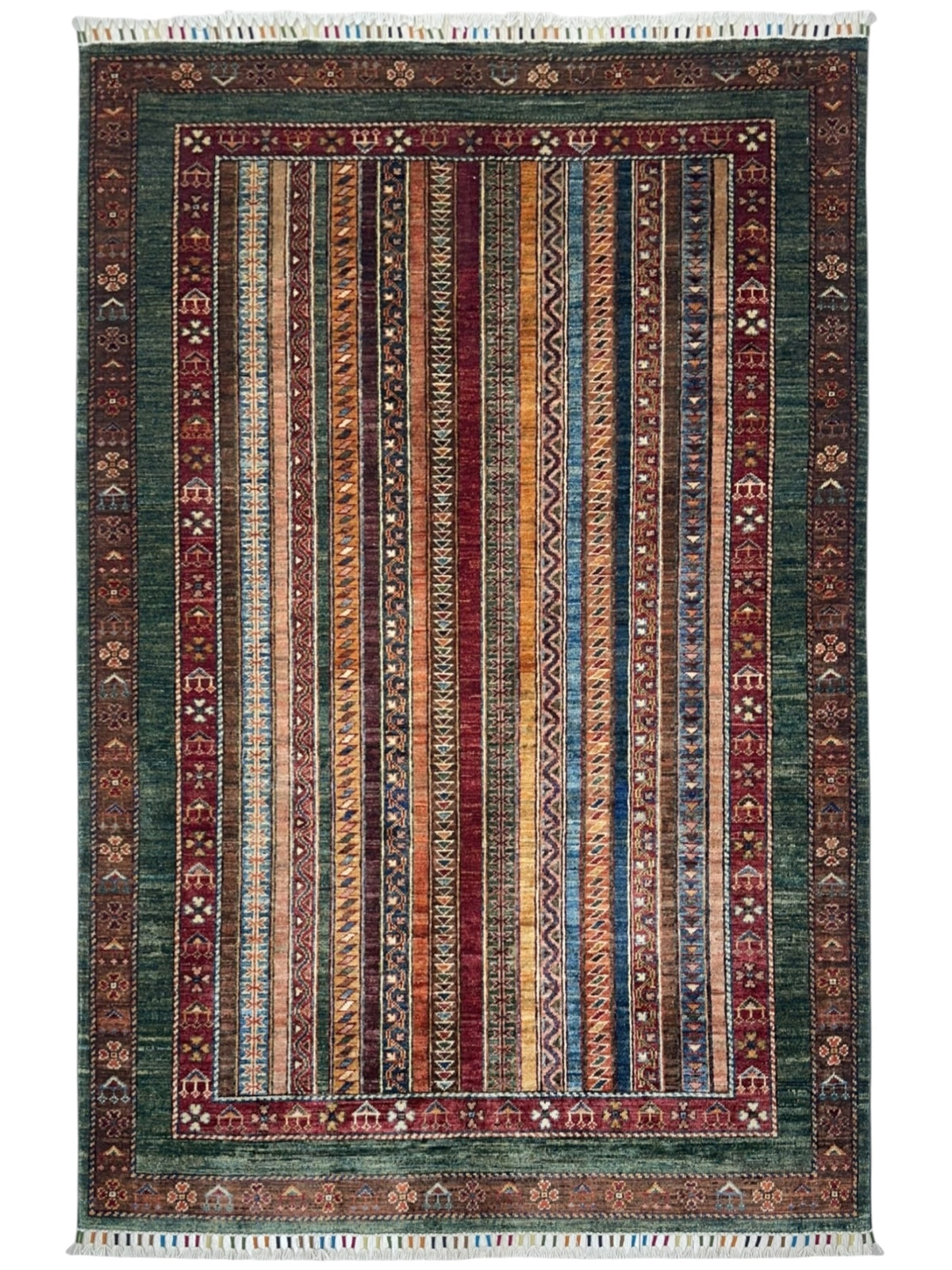 Afghani Rug 5x8 size range tribal laid flat