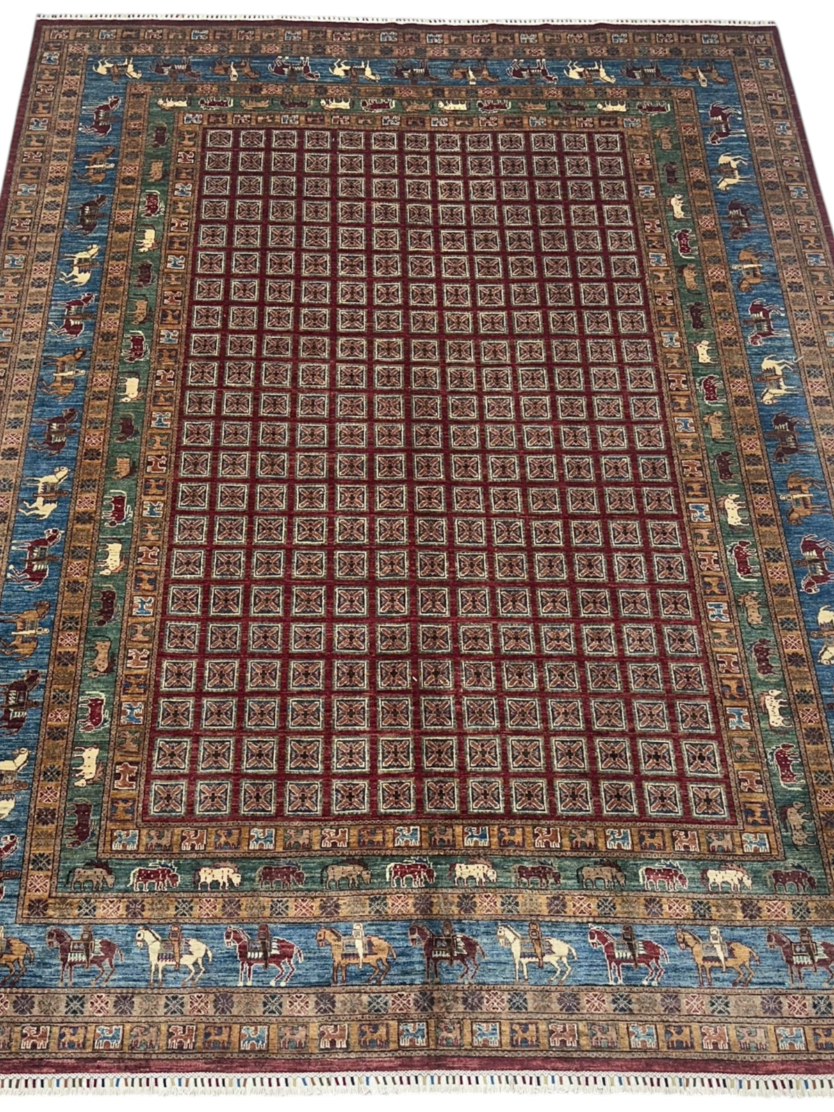 Afghani Rug 9x12 size range tribal laid flat