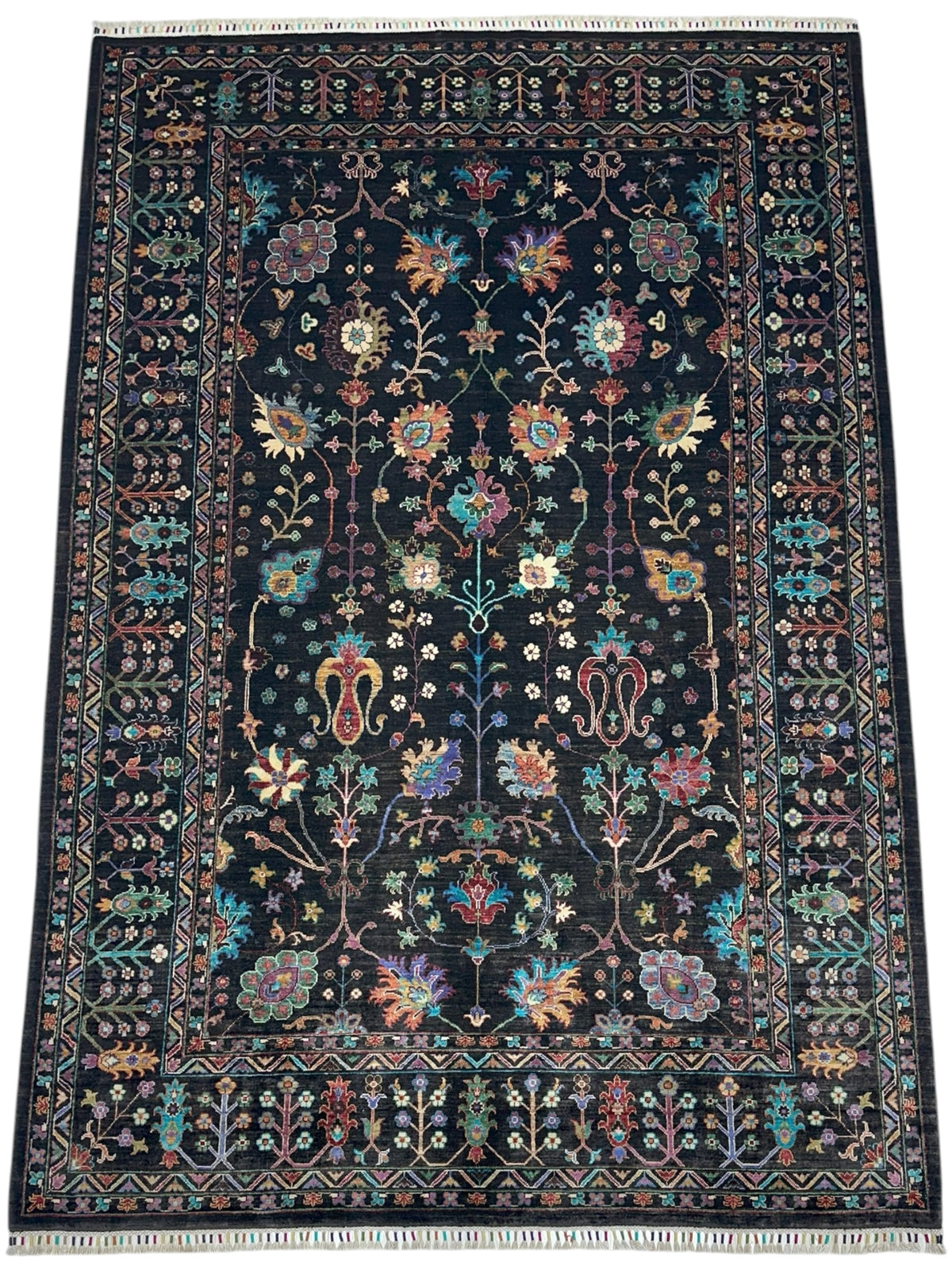 Afghan Chobi Sultani Rug 6'9" x 9'11", Hand-Knotted Ghazni Wool, view 2
