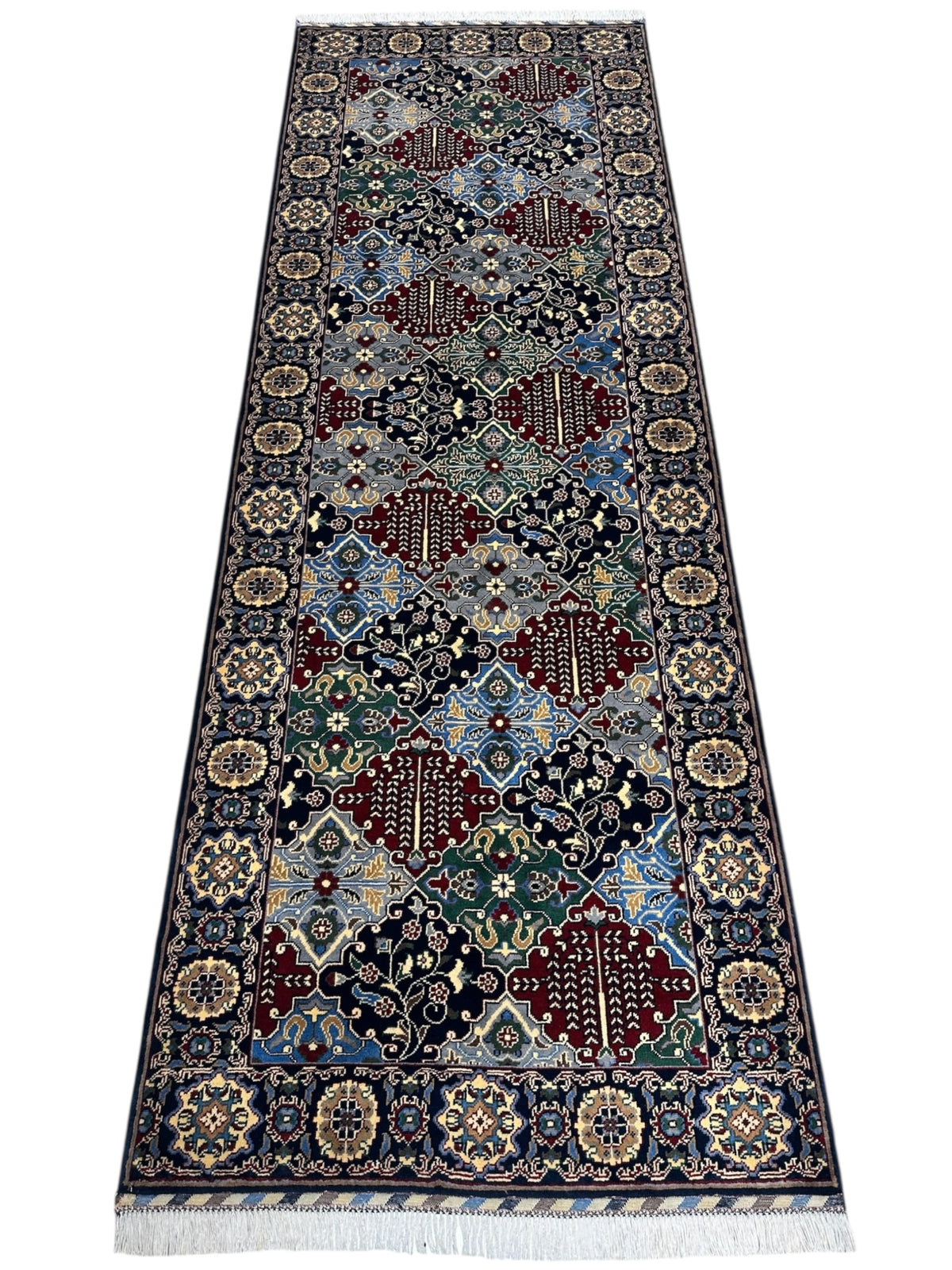 Afghani Runner runner size range tribal Blue laid flat