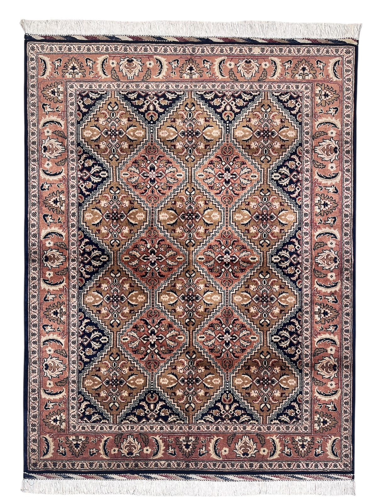 Afghani Rug 5x8 size range tribal Beige laid flat
