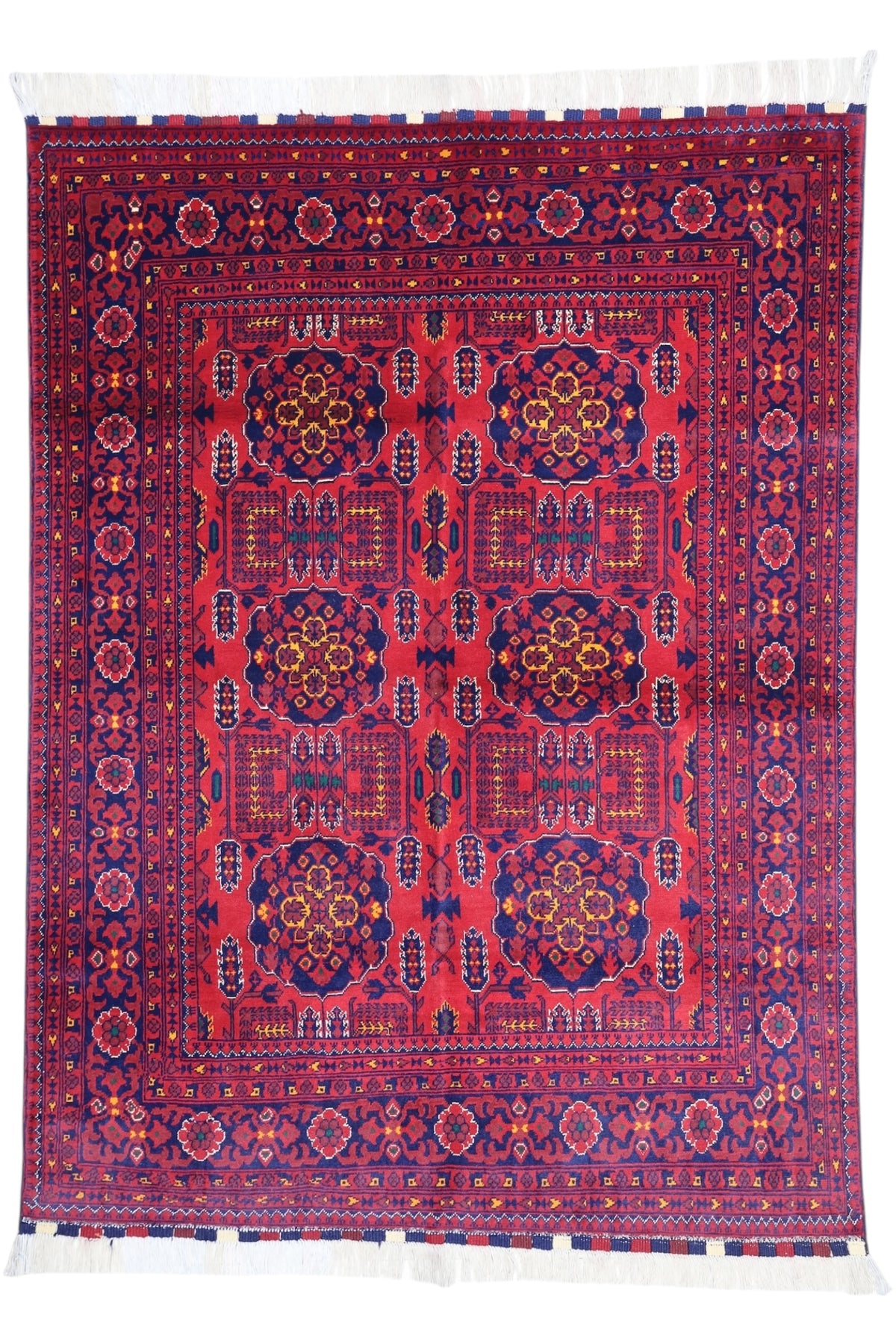 Afghani Rug 6x9 size range tribal Red laid flat