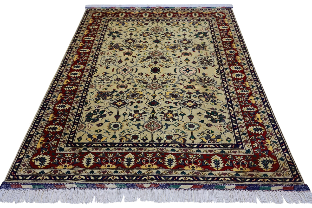 Afghani Rug 5x8 size range tribal Red Cream laid flat