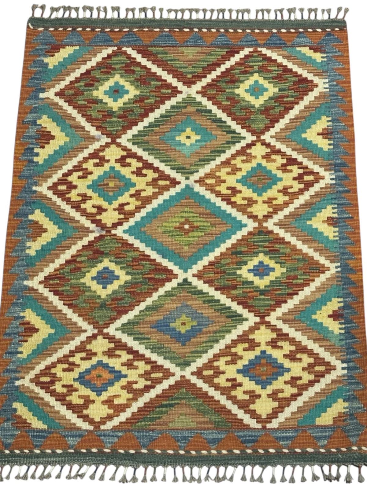 Afghan Kilim Rug 2'9" x 4'5", Hand-Woven Wool, No. 306, view 2