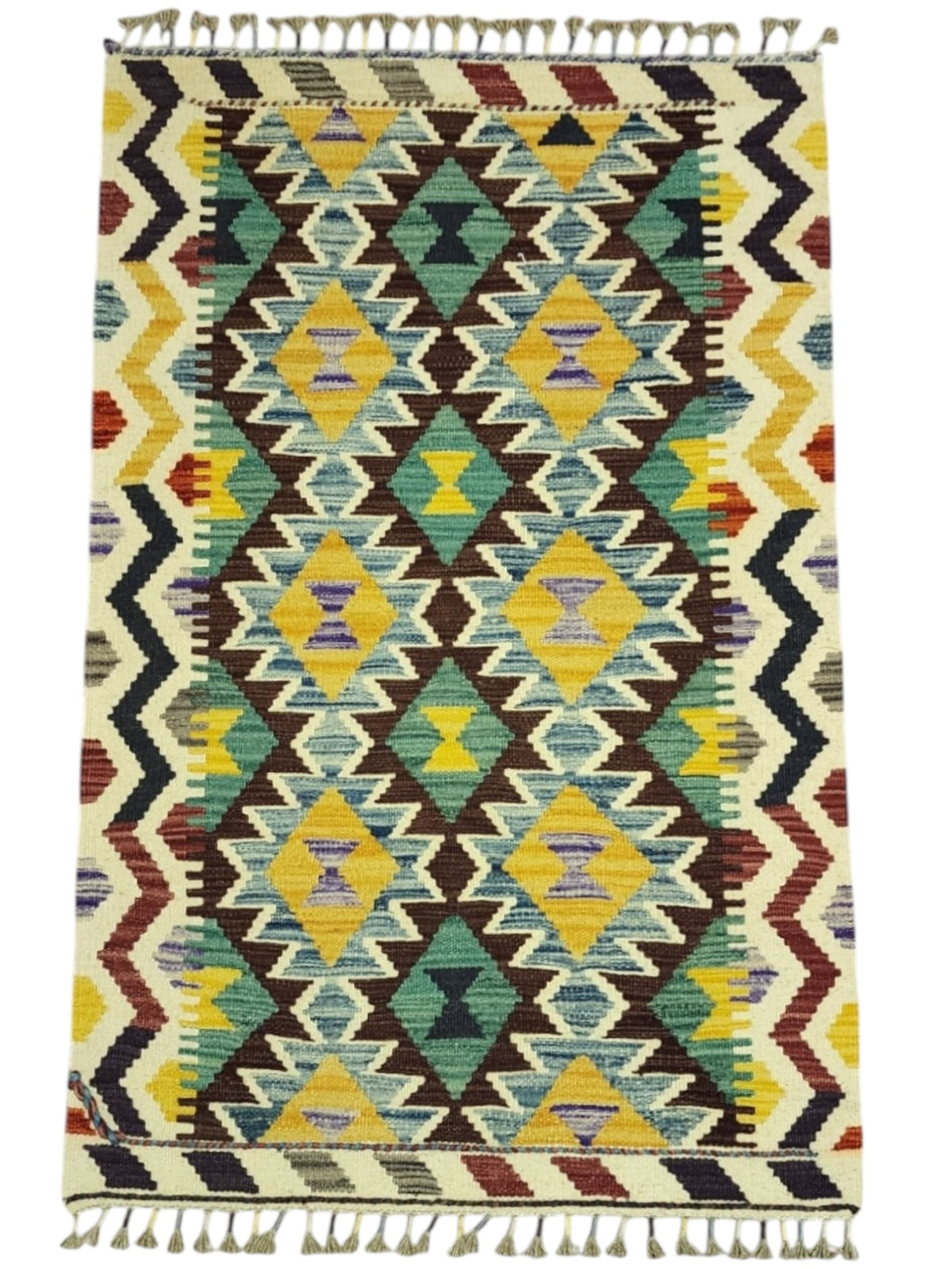 Afghan Kilim Rug 2'8" x 4'1", Hand-Woven Wool, No. 315, view 2