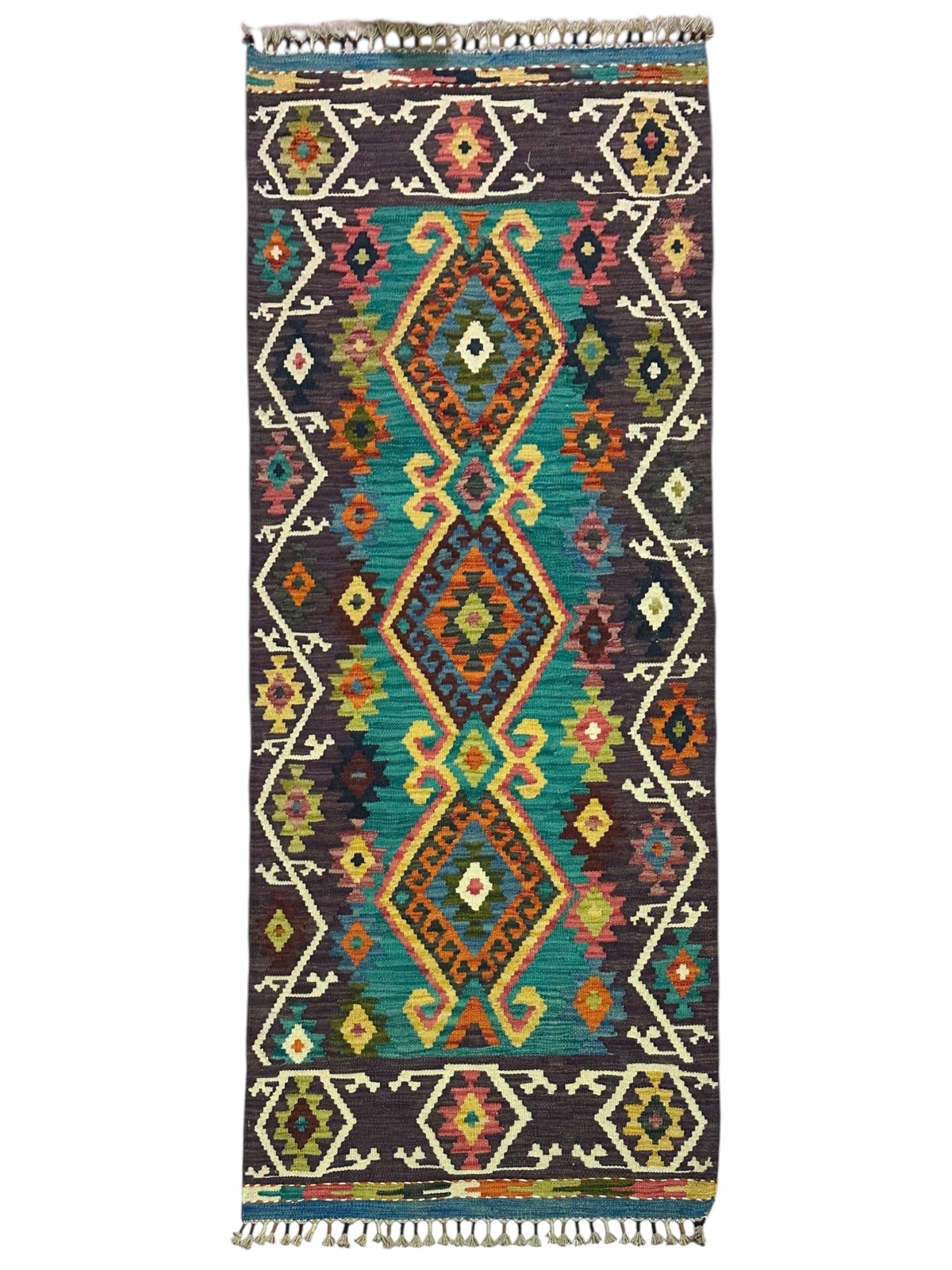 Afghan Kilim Runner 2'8" x 6'6", Hand-Woven Wool, No. 316
