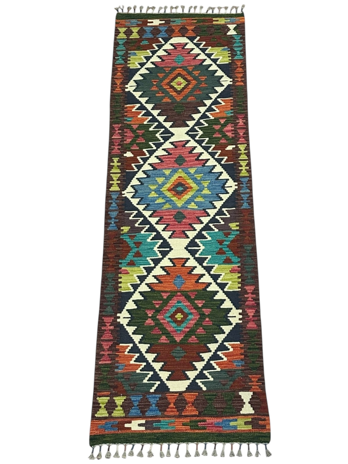 Afghan Kilim Runner 2'1" x 6'8", Hand-Woven Wool, No. 317, view 2