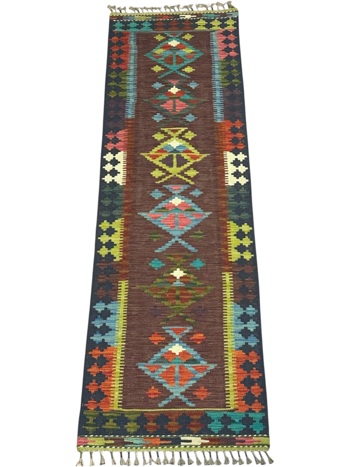 Afghan Kilim Runner 2'2" x 6'6", Hand-Woven Wool, No. 320, view 2
