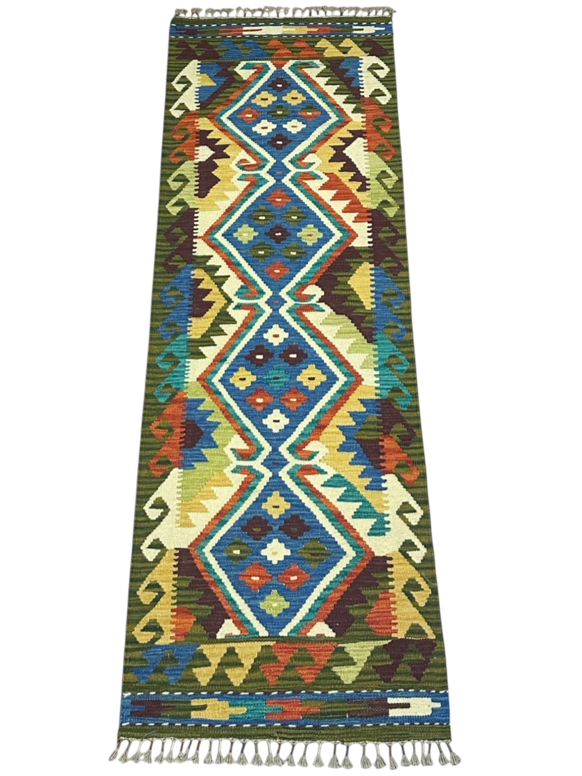 Afghan Kilim Runner 2'3" x 6'10", Hand-Woven Wool, No. 326, view 2