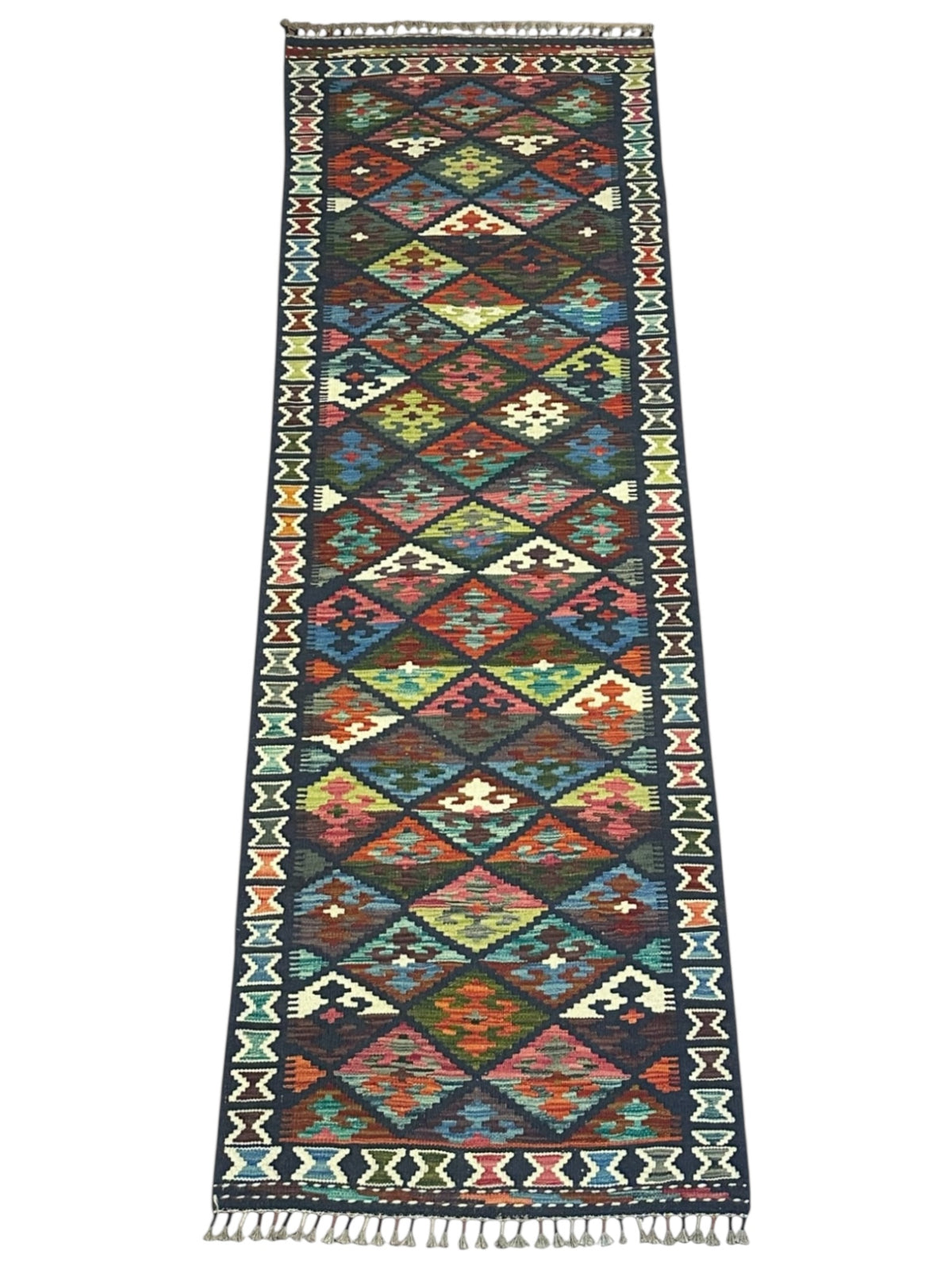 Afghan Kilim Runner 2'7" x 7'11", Hand-Woven Wool, No. 328, view 2