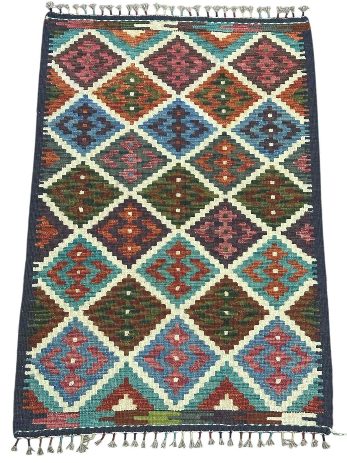 Afghan Kilim Rug 2'8" x 3'11", Hand-Woven Wool, No. 275, view 2