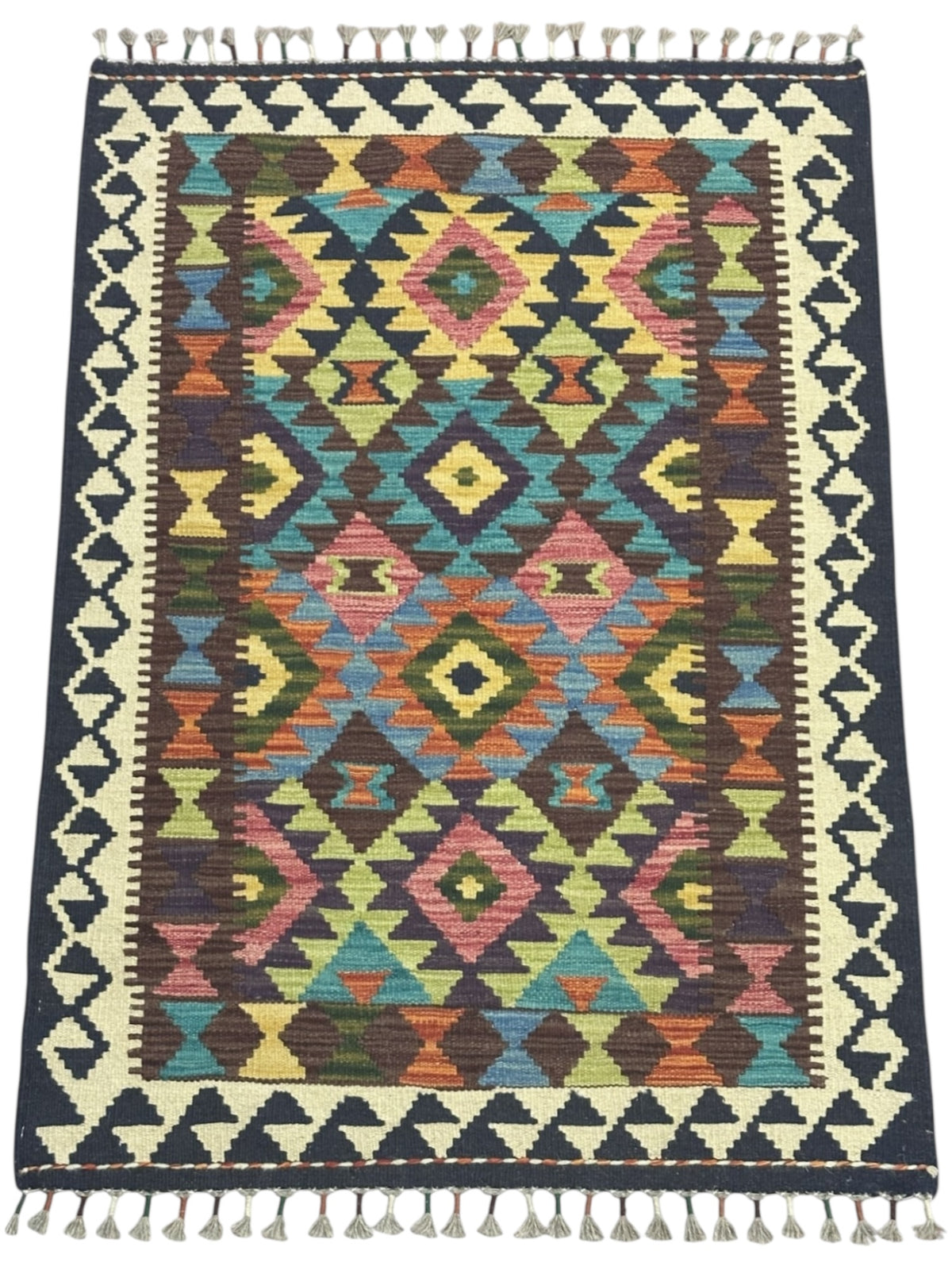 Afghan Kilim Rug 2'9" x 4', Hand-Woven Wool, No. 276, view 2