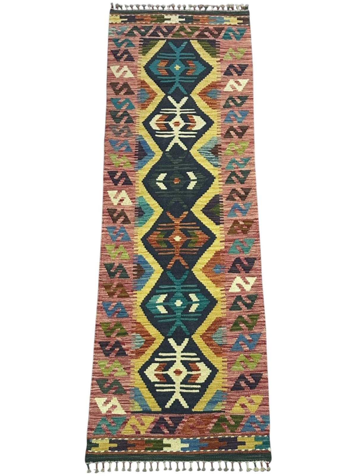 Afghan Kilim Runner 2'2" x 6'8", Hand-Woven Wool, No. 355, view 2