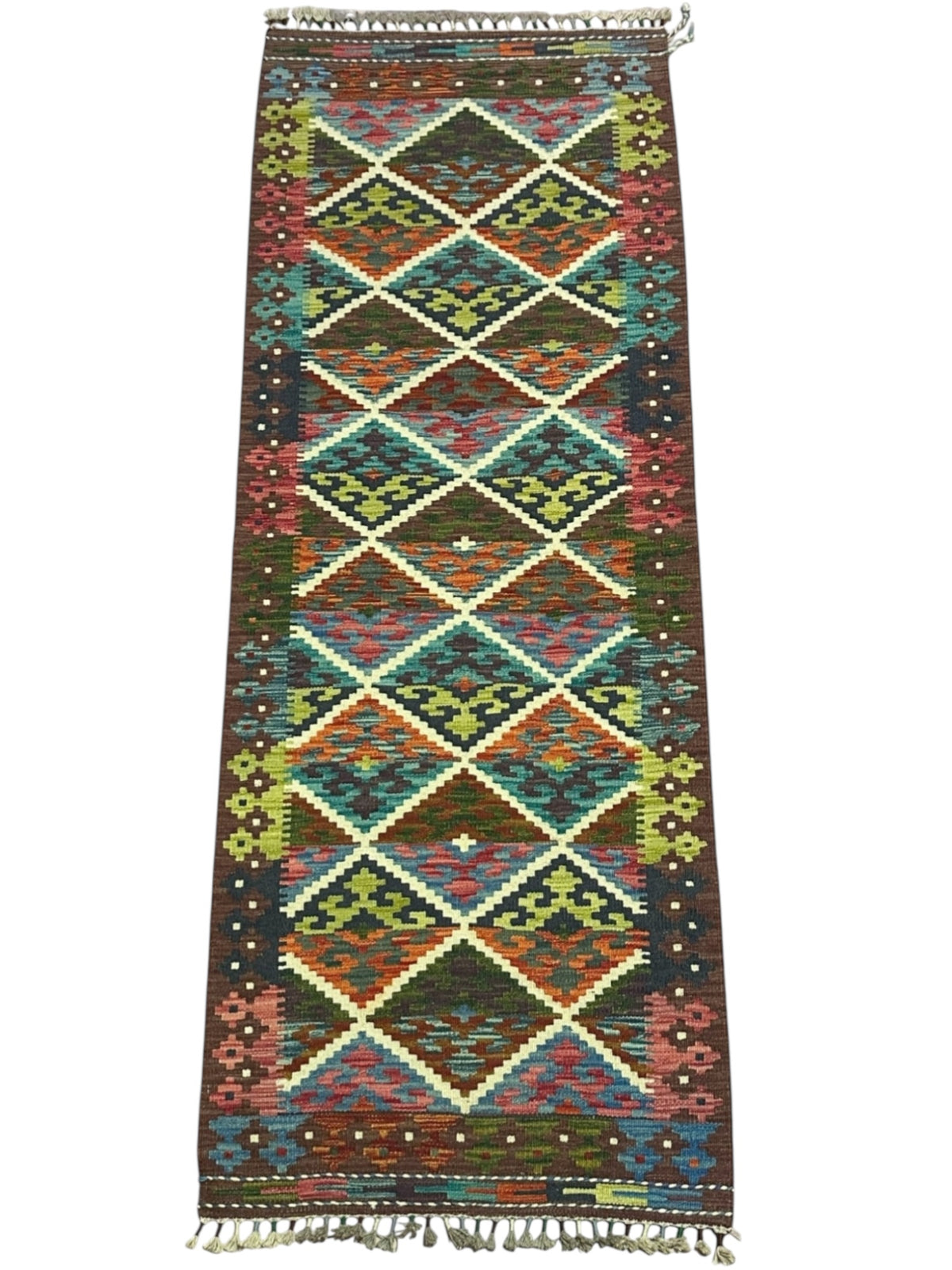 Afghan Kilim Runner 2'4" x 6'4", Hand-Woven Wool, No. 356, view 2