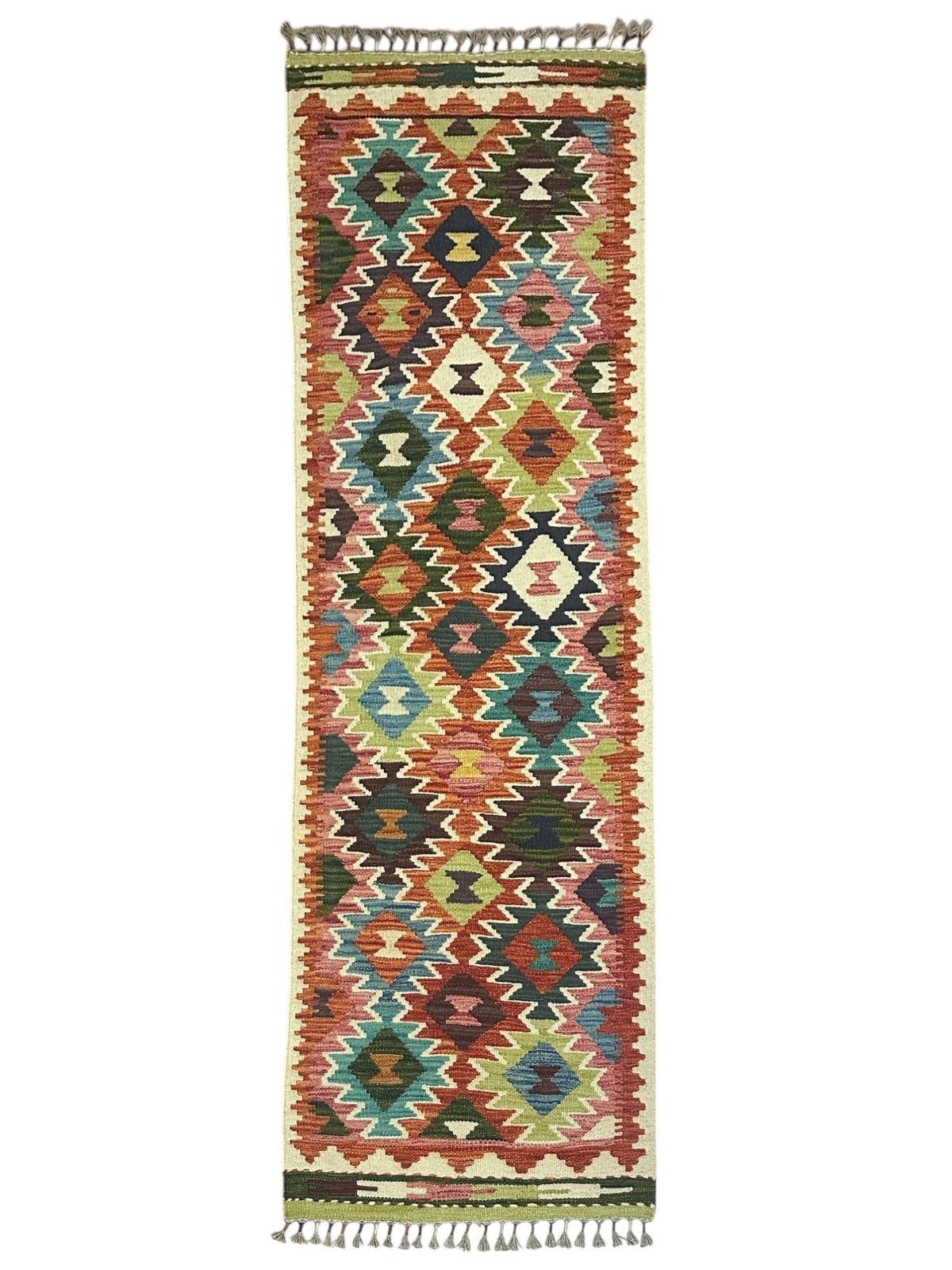 Afghan Kilim Runner 2'1" x 6'7", Hand-Woven Wool, No. 336