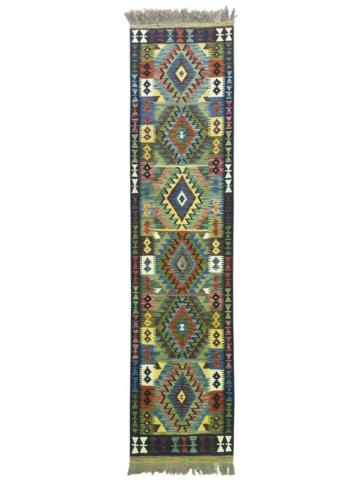 Afghan Kilim Runner 2'8" x 9'5", Hand-Woven Wool, No. 533