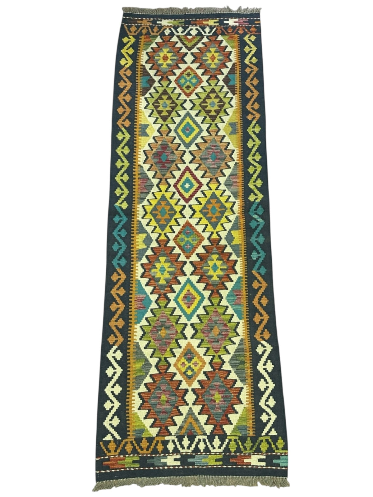 Afghan Kilim Runner 2'8" x 7'10", Hand-Woven Wool, No. 534, view 2