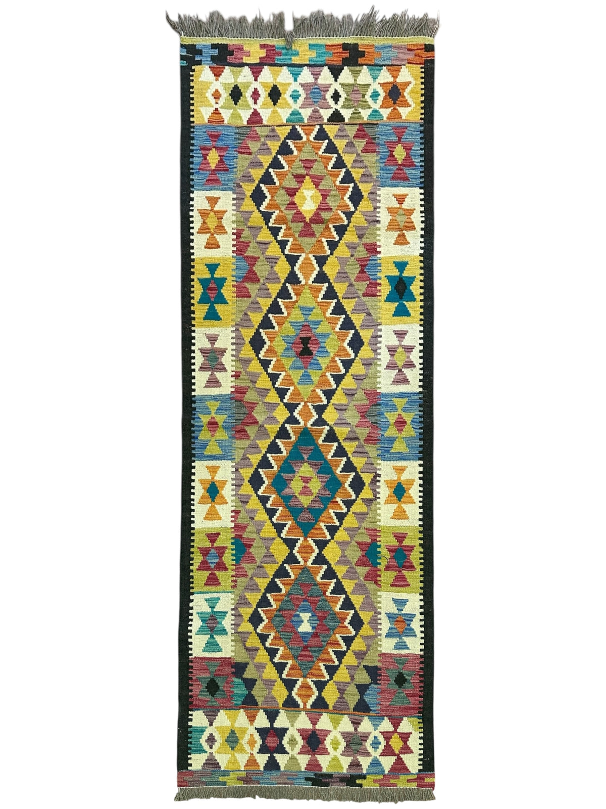 Afghan Kilim Runner 2'7" x 6'6", Hand-Woven Wool, No. 536