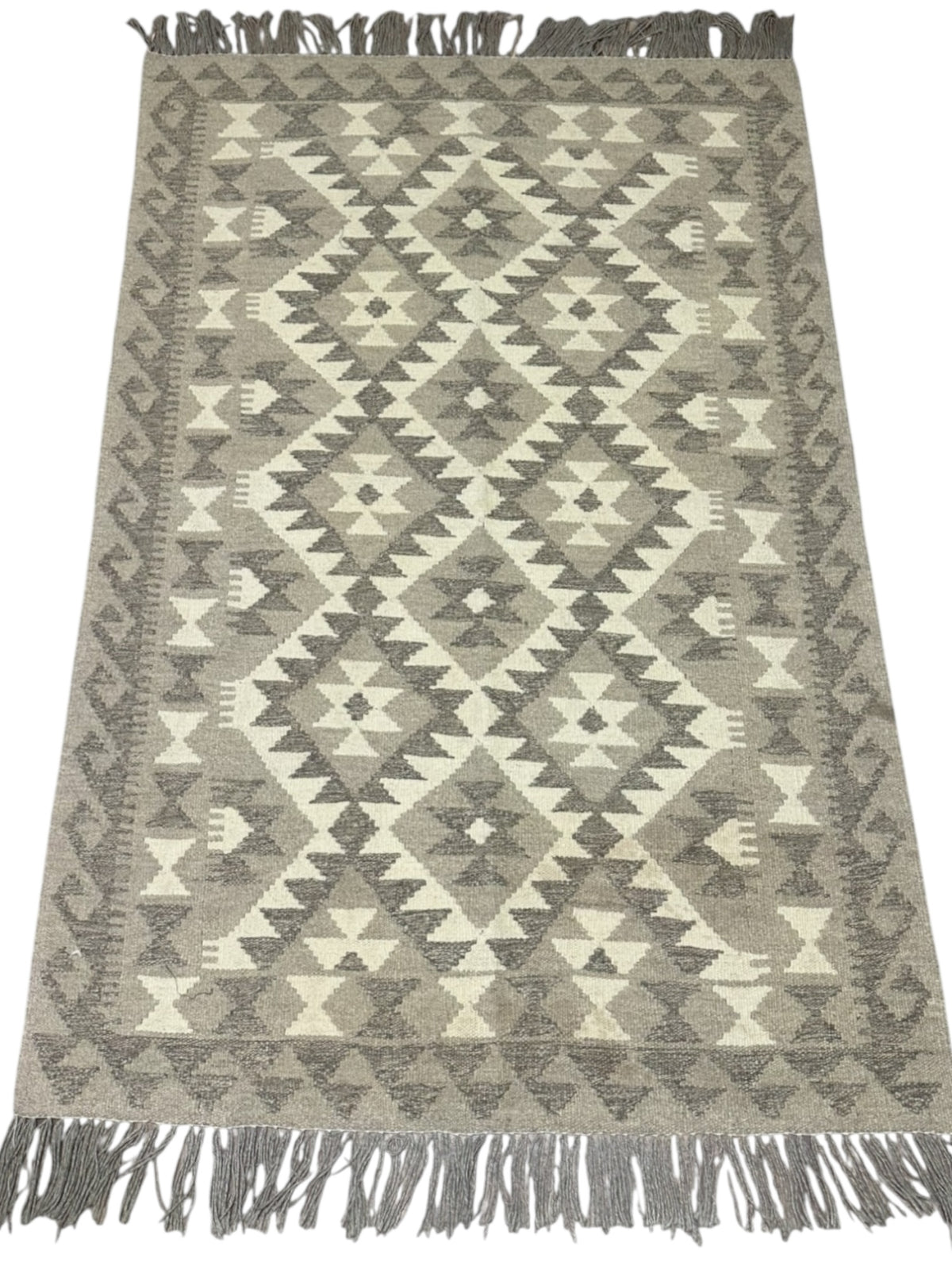 Afghan Kilim Rug 3'5" x 5'2", Hand-Woven Wool, No. 560, view 2