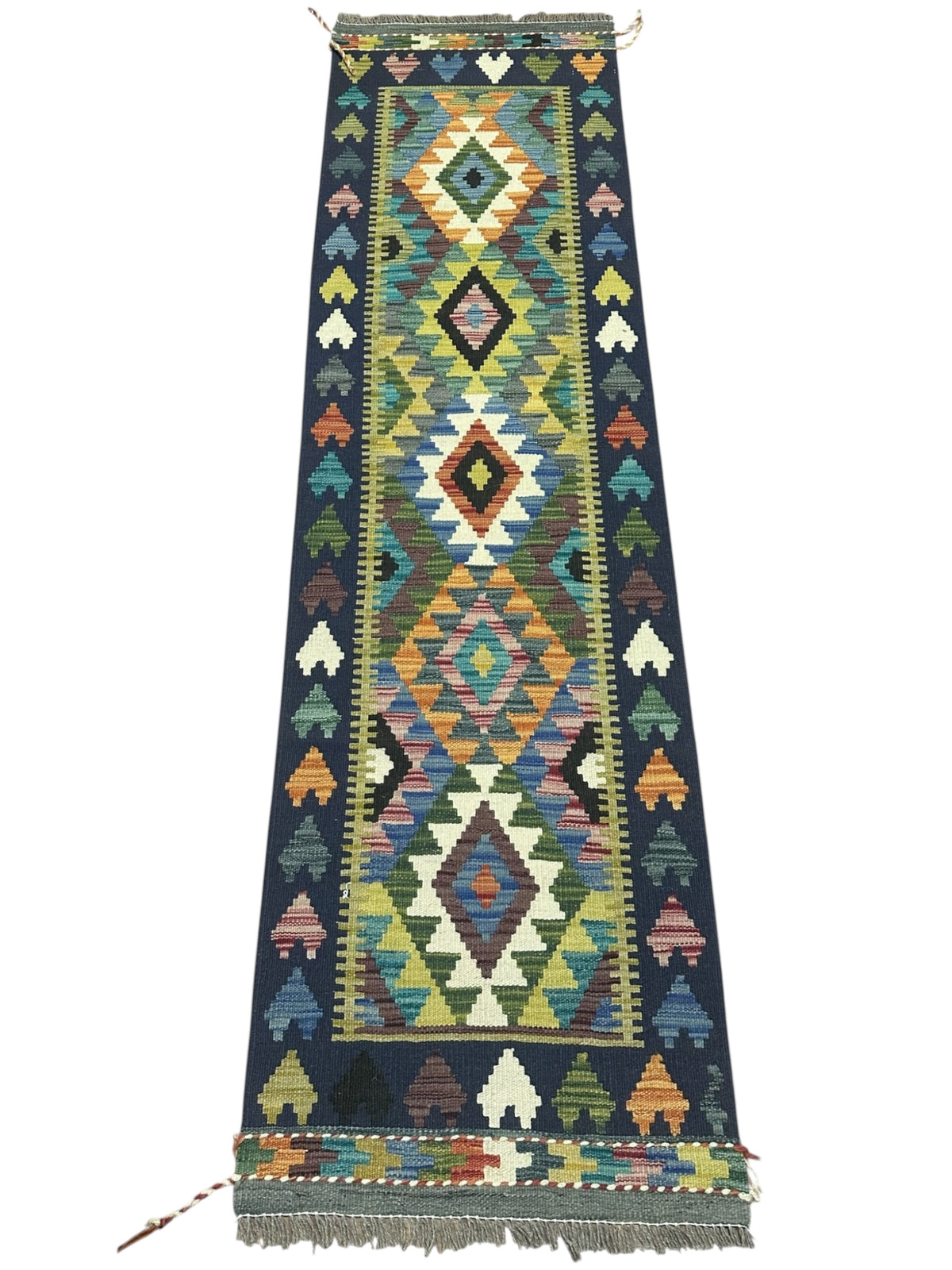 Afghan Kilim Runner 2' x 6'5", Hand-Woven Wool, No. 572, view 2