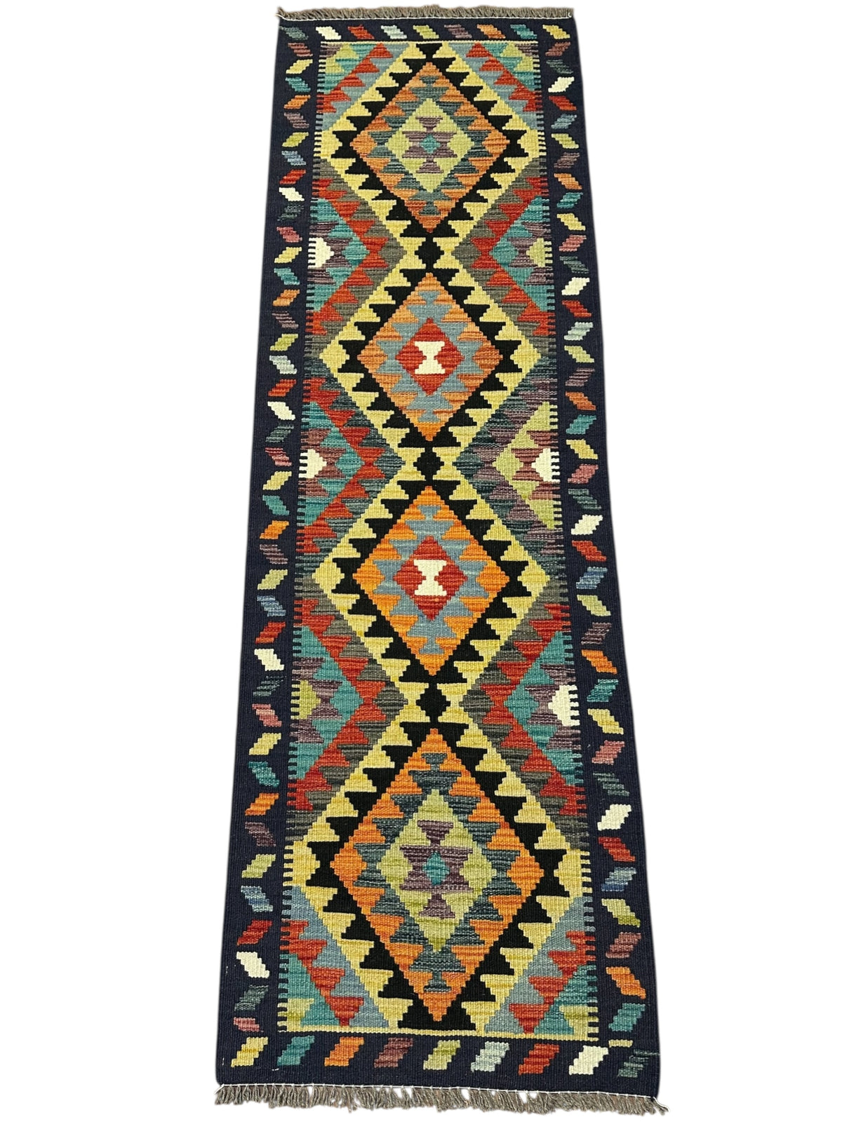 Afghan Kilim Runner 2'1" x 6'6", Hand-Woven Wool, No. 573, view 2