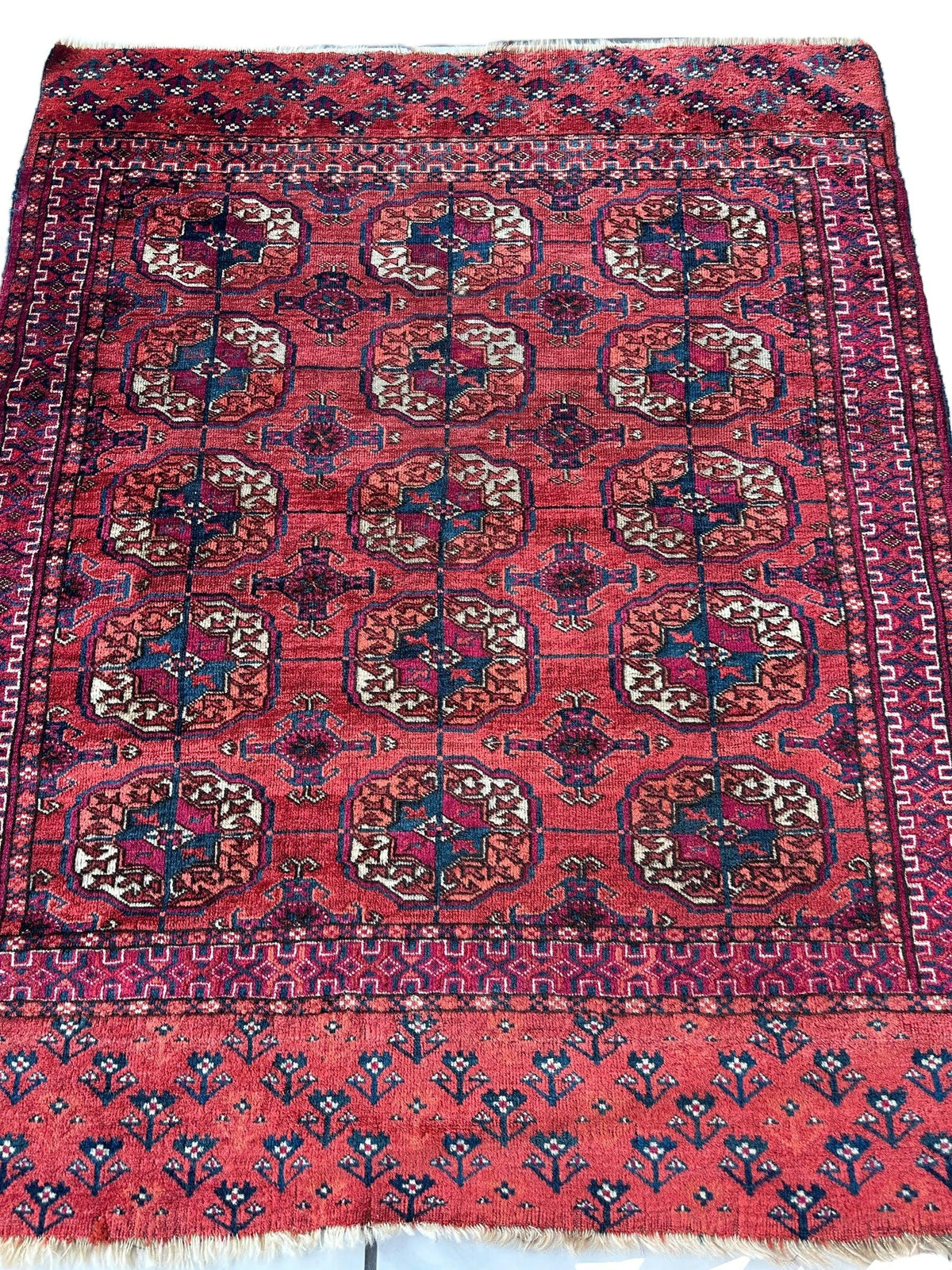 Antique Tekke Rug 3'4" x 4'1", 1920s, view 5