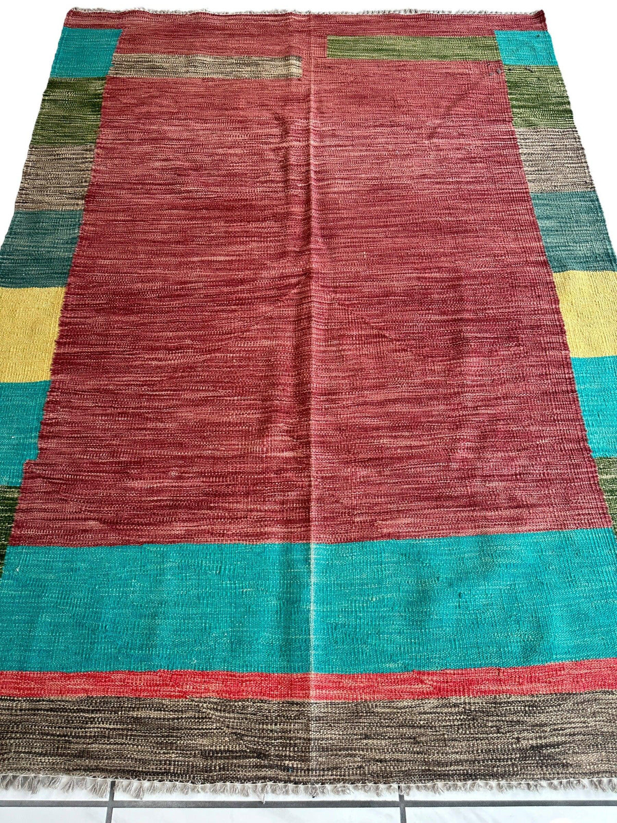 Afghan Chobi Kilim Rug 4'6" x 6'4", Hand-Woven, view 2