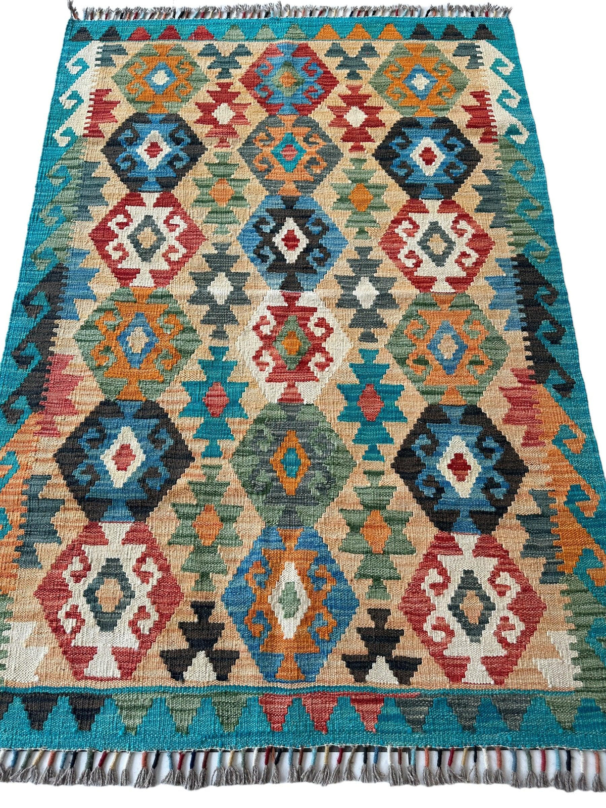 Afghan Chobi Kilim Rug 3'5" x 5'1", Hand-Woven, view 2