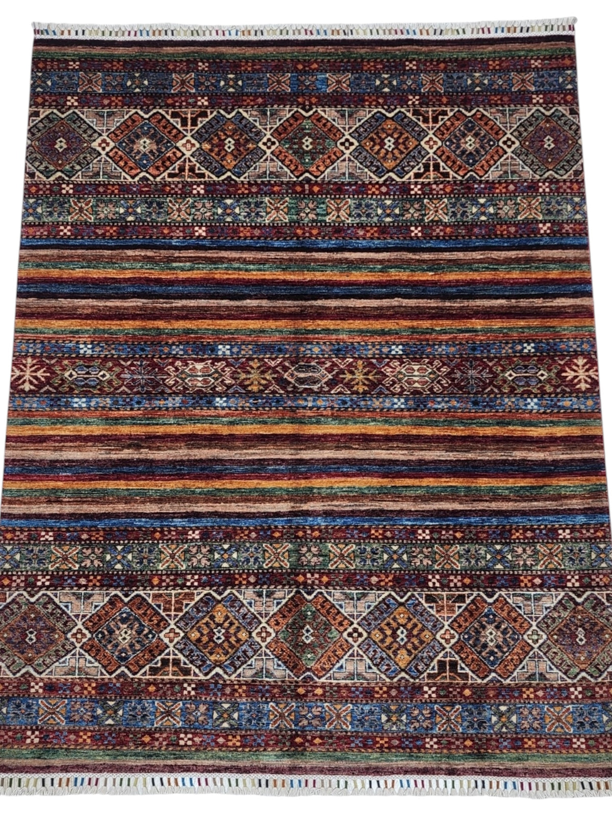 Afghani Rug 5x8 size range tribal laid flat