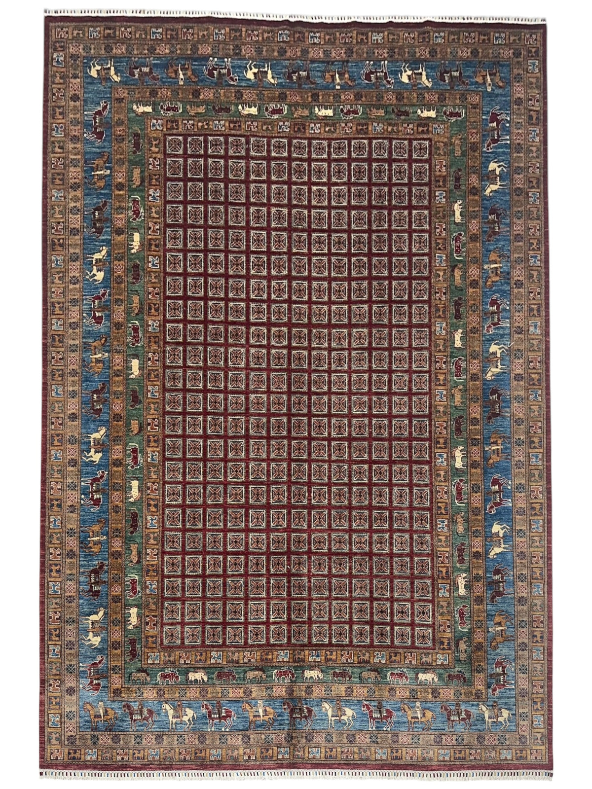 Afghani Rug 9x12 size range tribal laid flat