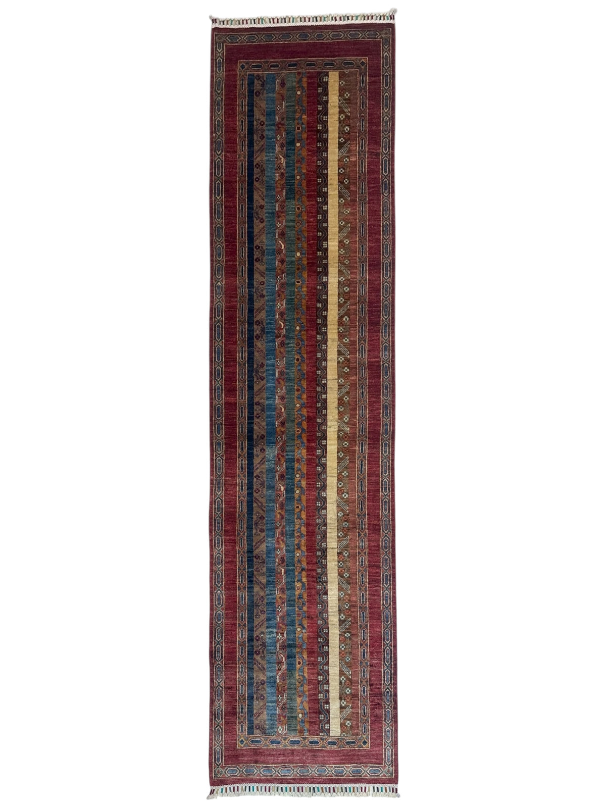 Afghan Khorjin Runner 2'8" x 9'6", Hand-Knotted Ghazni Wool