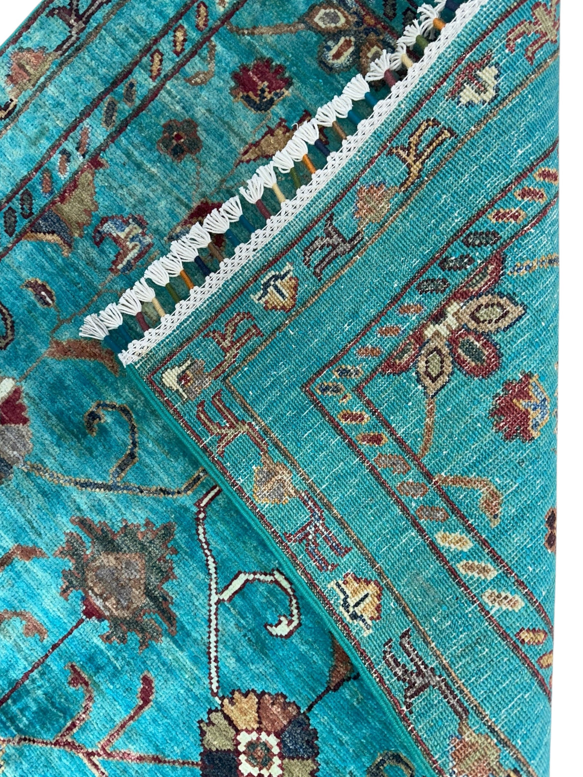 Afghan Chobi Sultani Runner 2'8" x 8'6", Hand-Knotted Wool, Blue, view 4