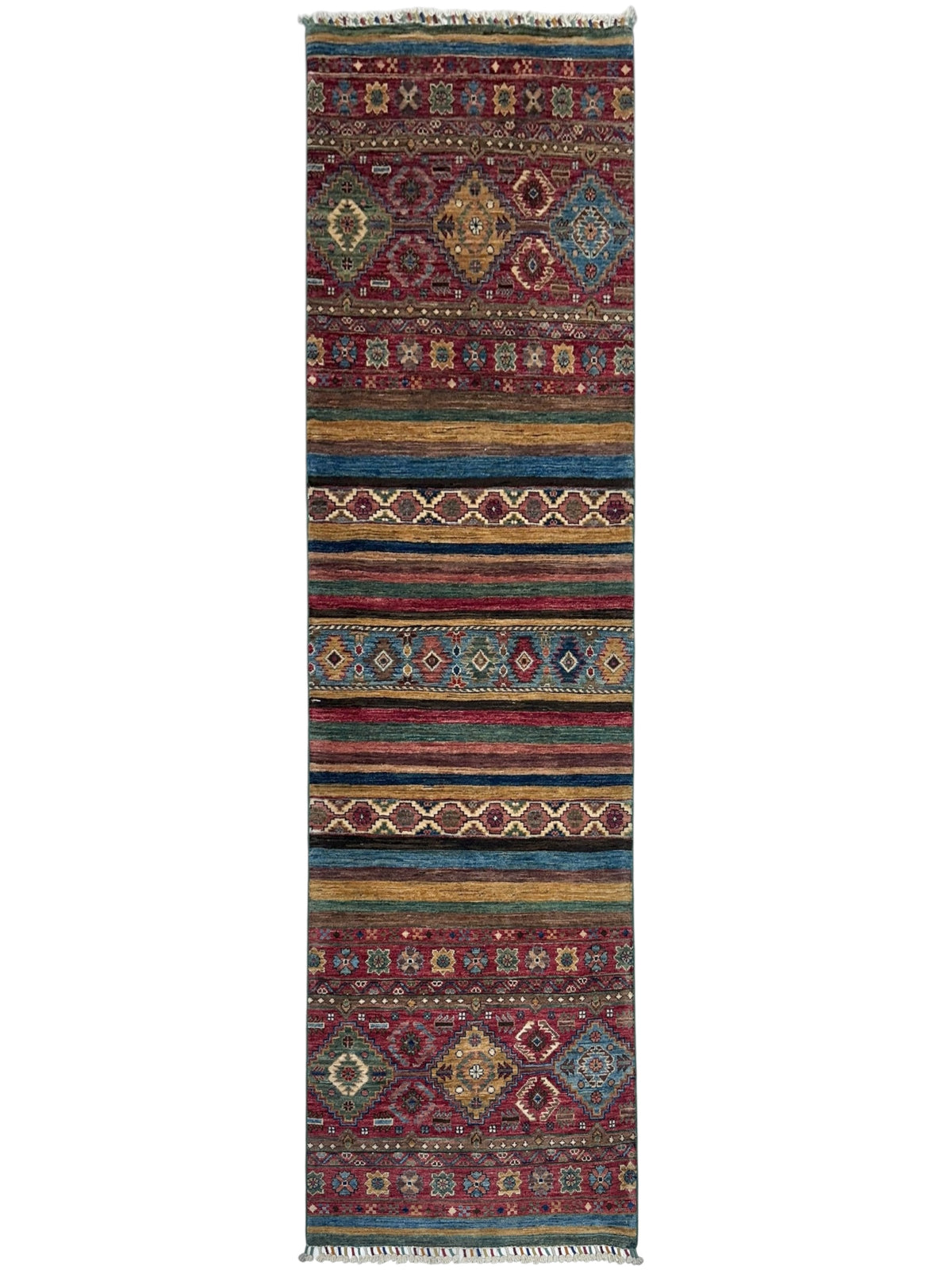 Afghan Khorjin Runner 2'9" x 8'8", Hand-Knotted Ghazni Wool