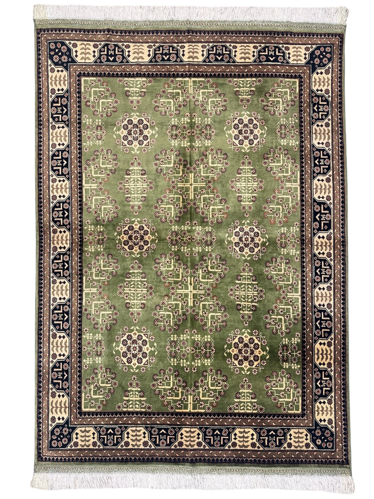 Afghani Rug 5x8 size range bukhara Beige laid flat